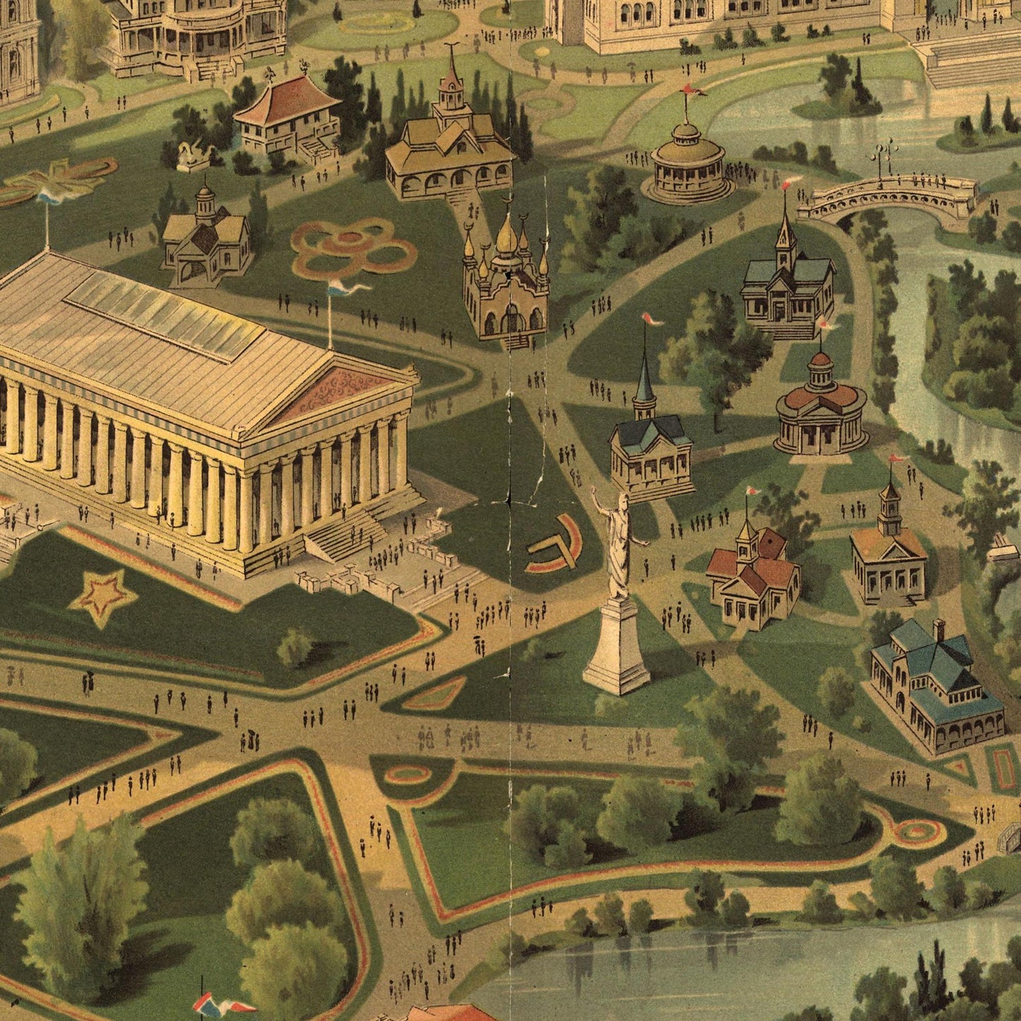 Historische Stadtansicht Nashville um 1897