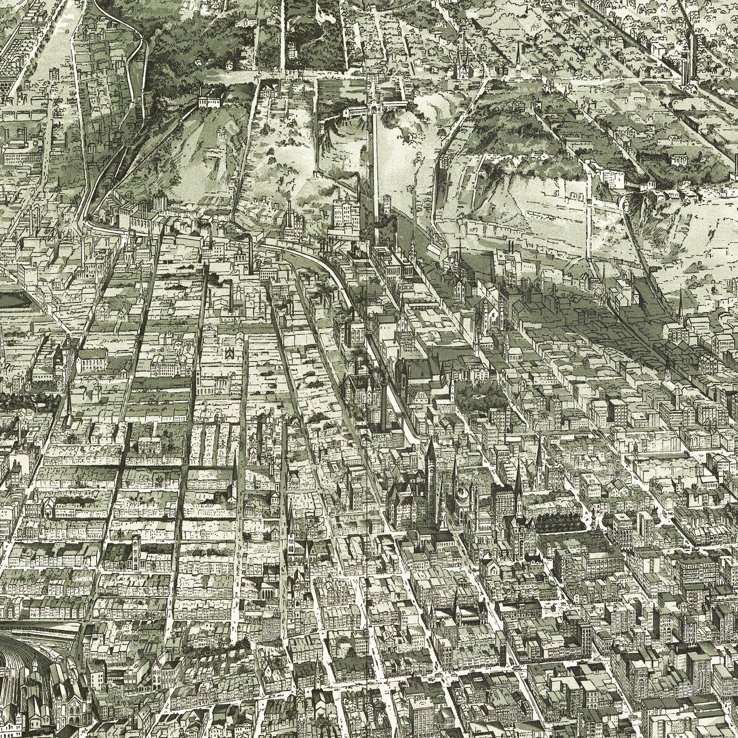 Historische Stadtansicht Cincinnati um 1900