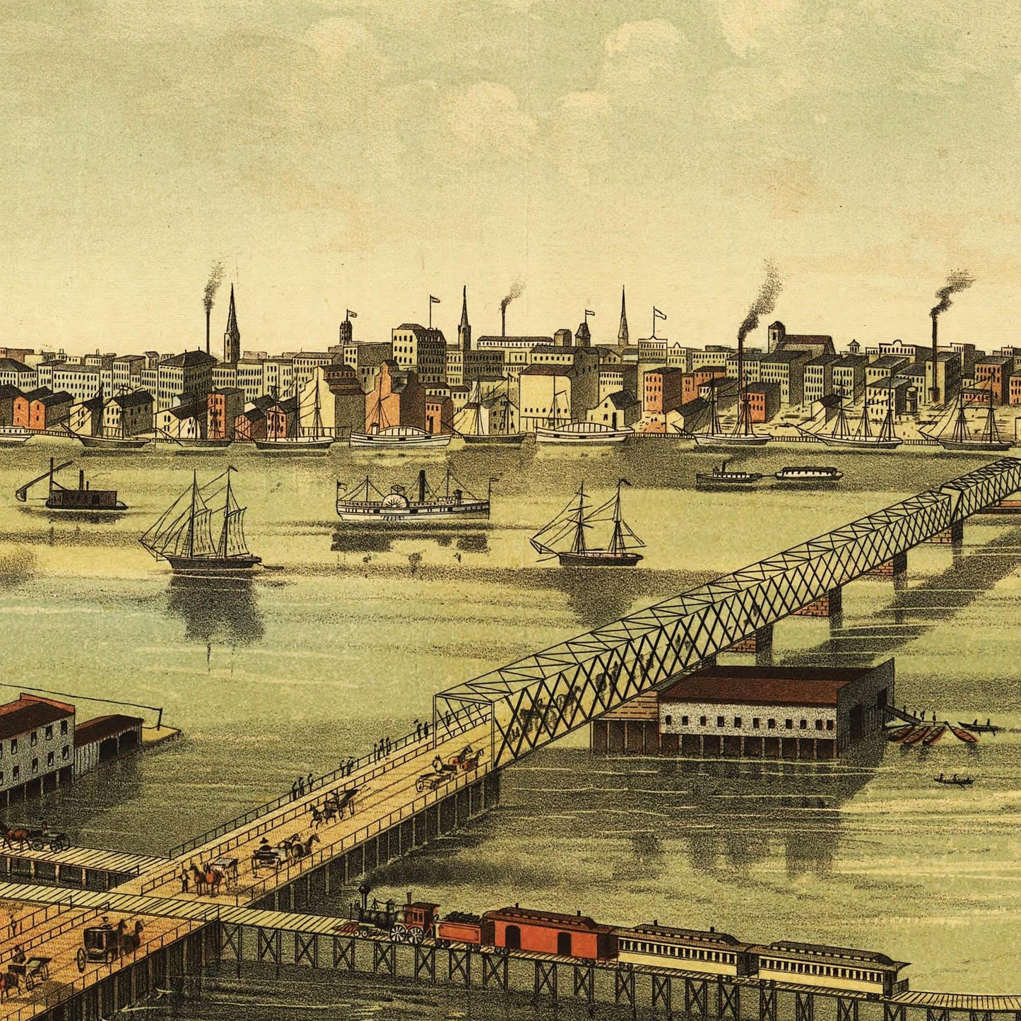 Historische Stadtansicht Toledo um 1876