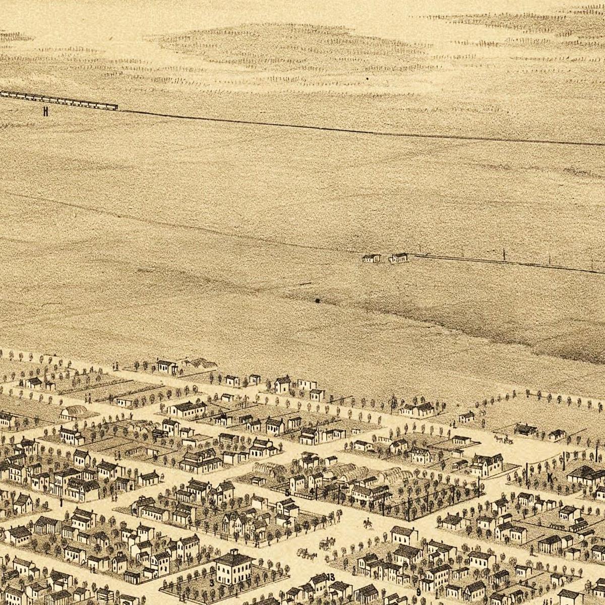 Historische Stadtansicht Salt Lake City um 1875