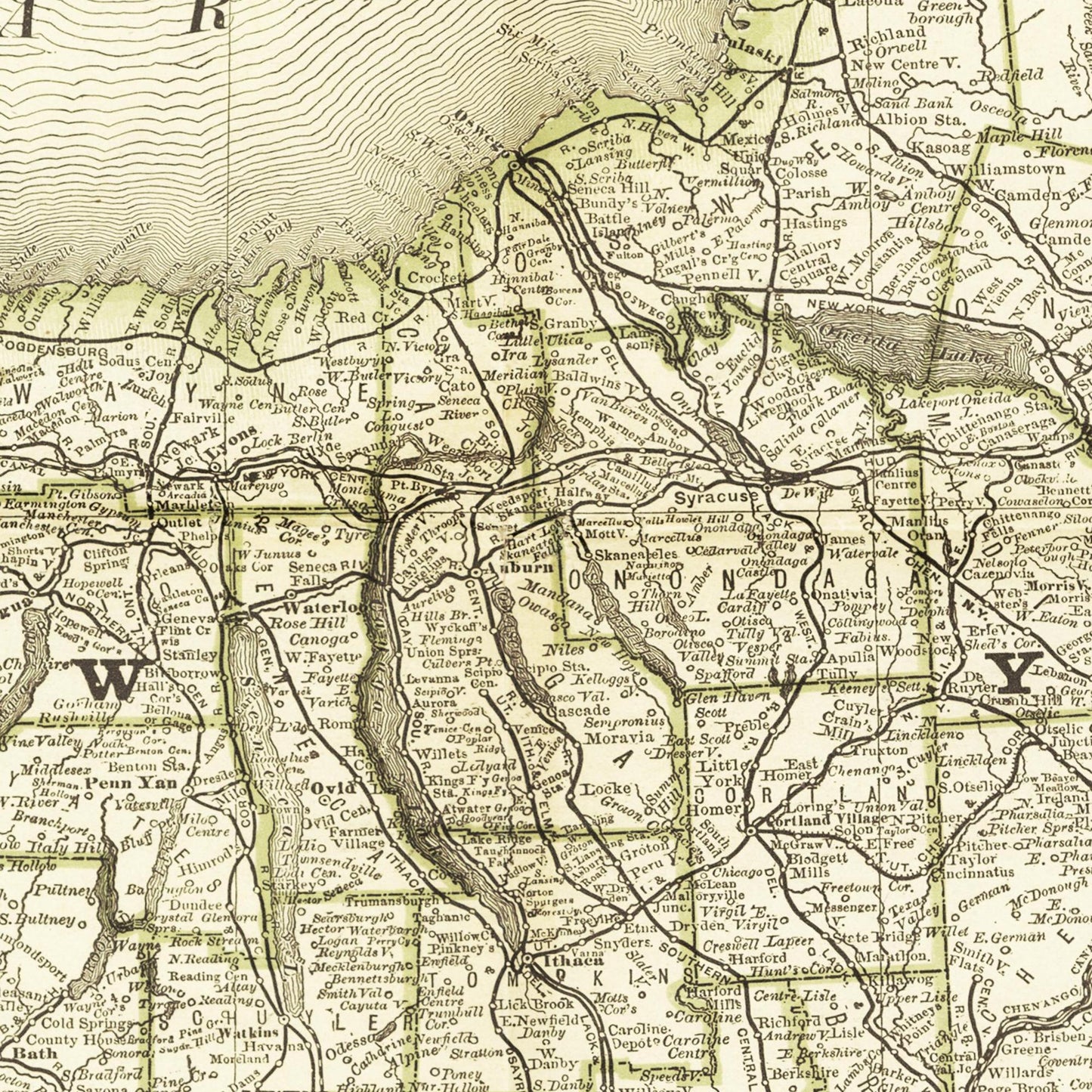 Historische Landkarte New York um 1882