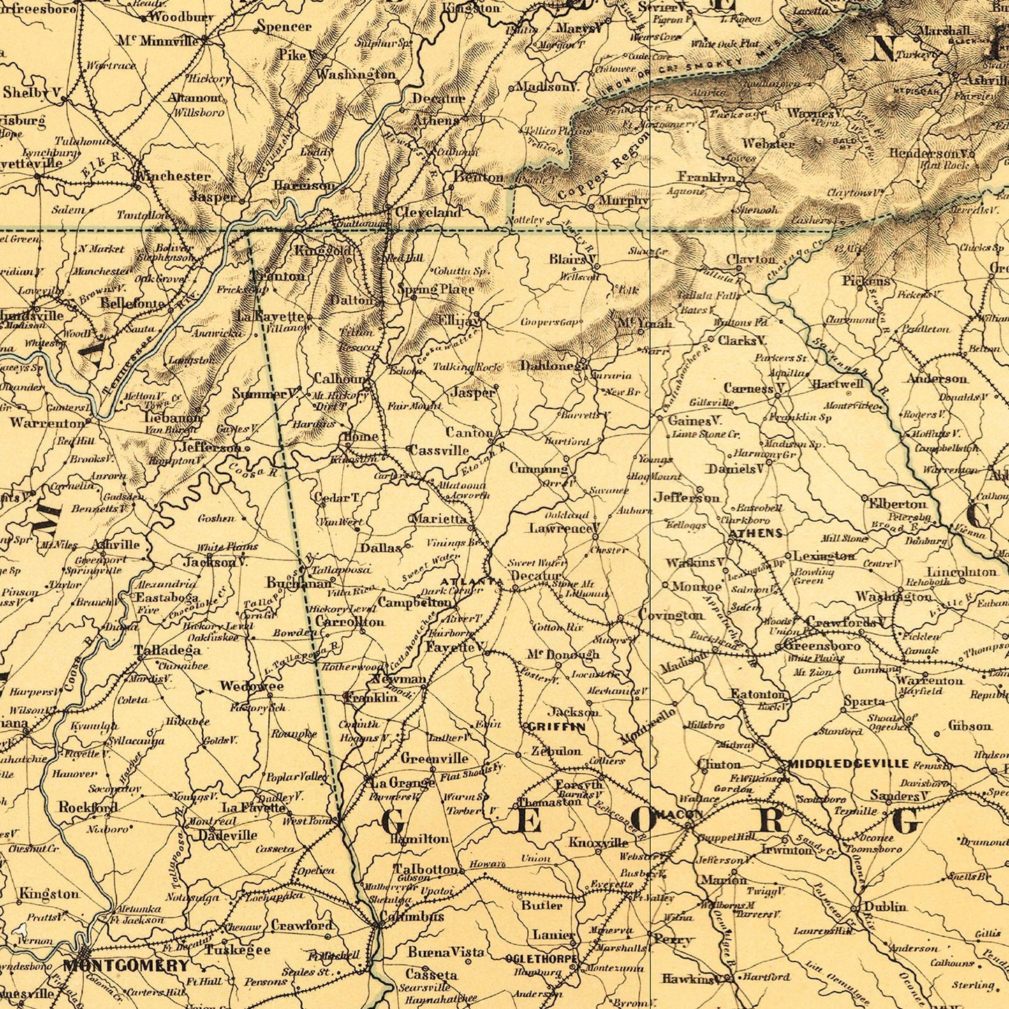 Historische Landkarte Konfederierte USA um 1861