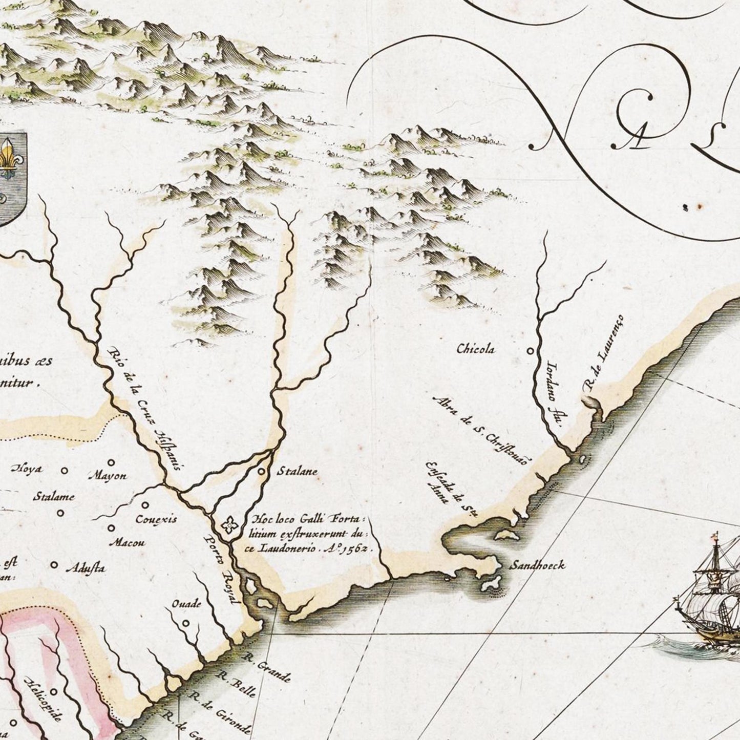 Historische Landkarte Kolonie Virginia um 1670