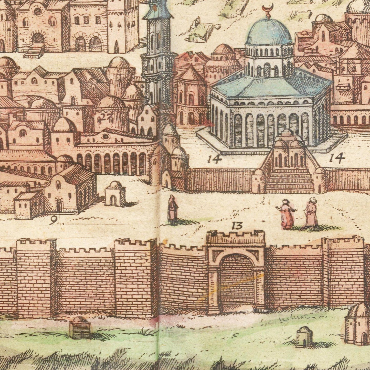 Historische Stadtansicht Jerusalem um 1575