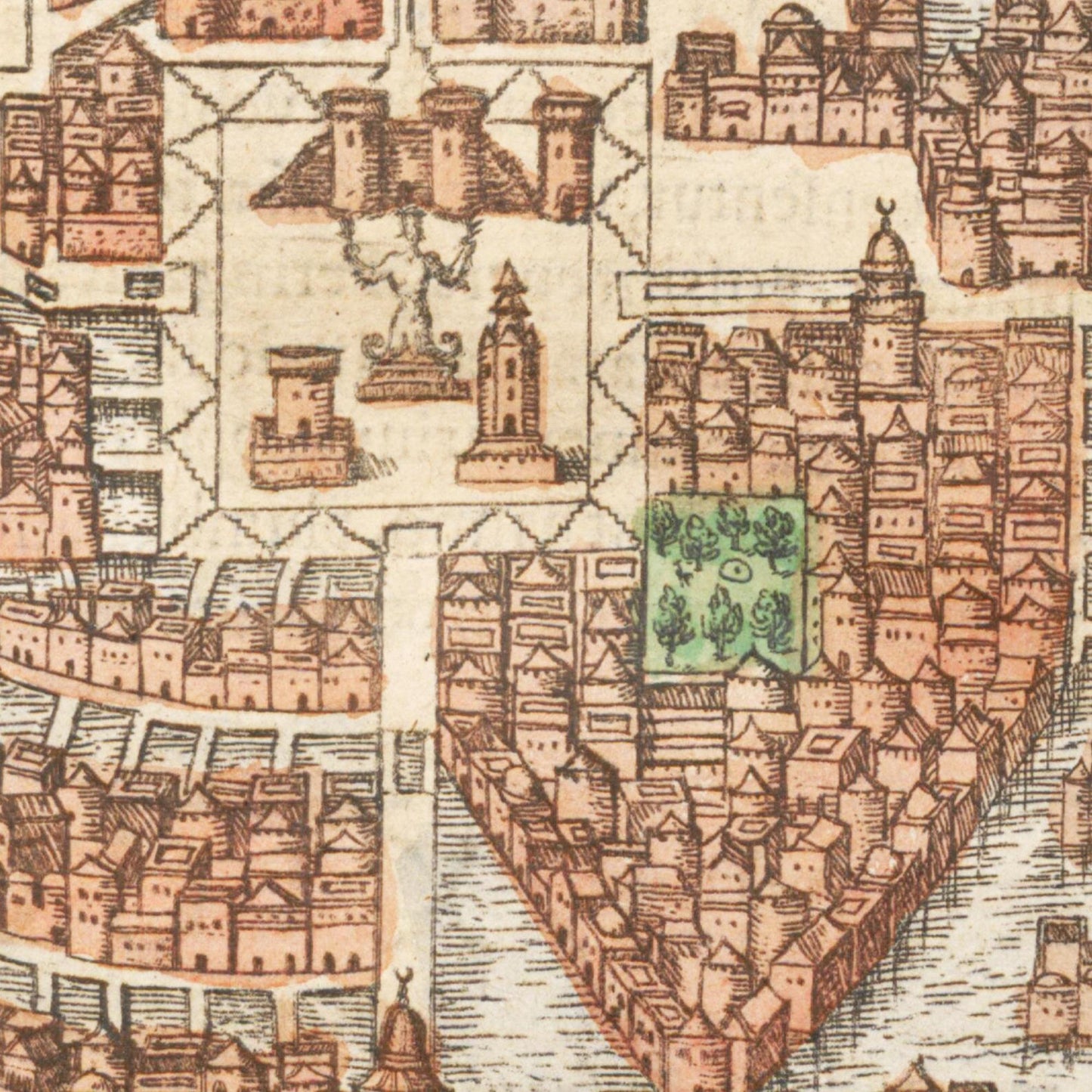Historischer Stadtplan Mexiko-Stadt um 1570