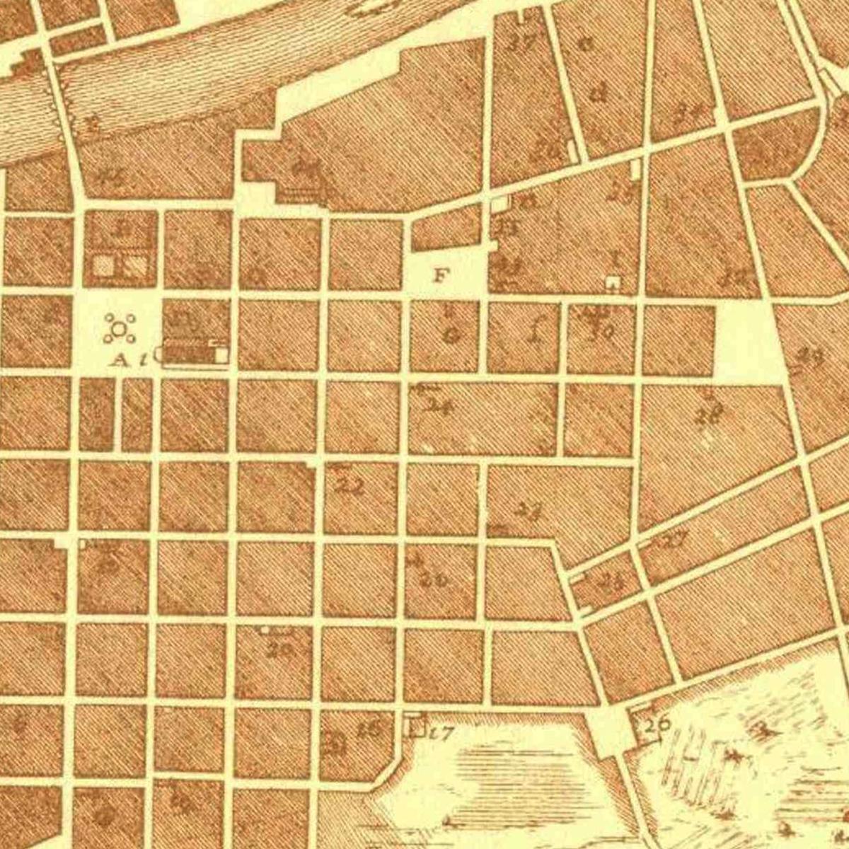 Historischer Stadtplan Lima um 1717