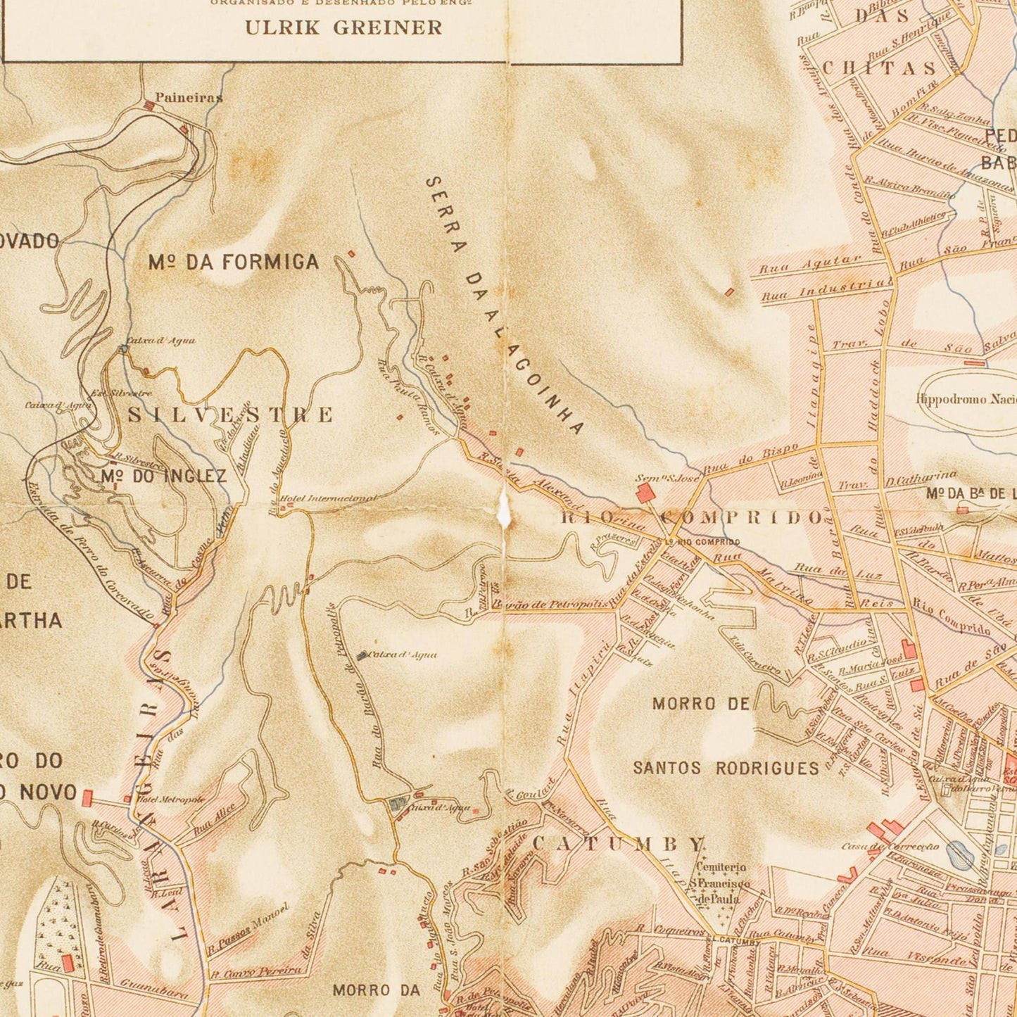 Historischer Stadtplan Rio De Janero um 1890