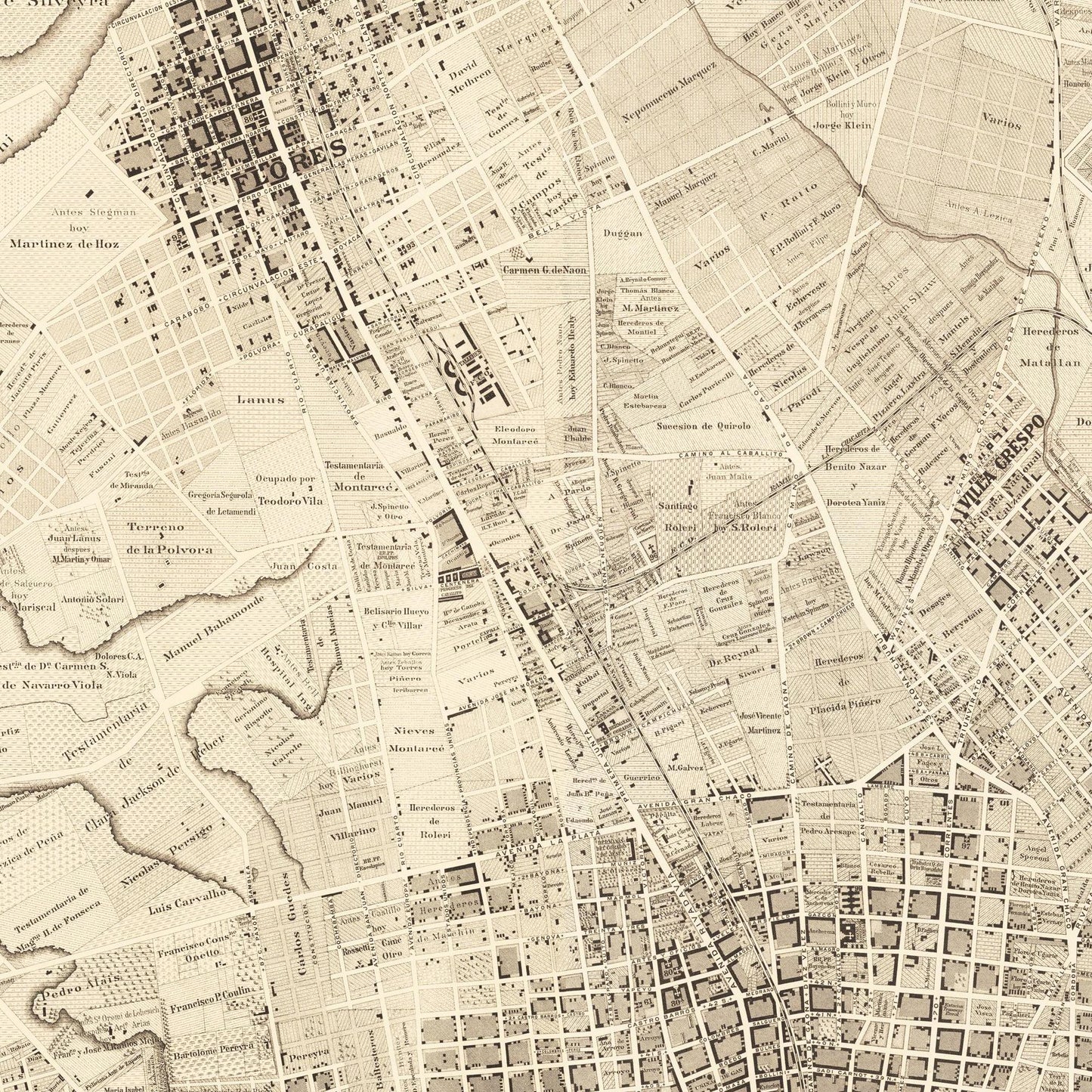Historischer Stadtplan Buenos Aires um 1895
