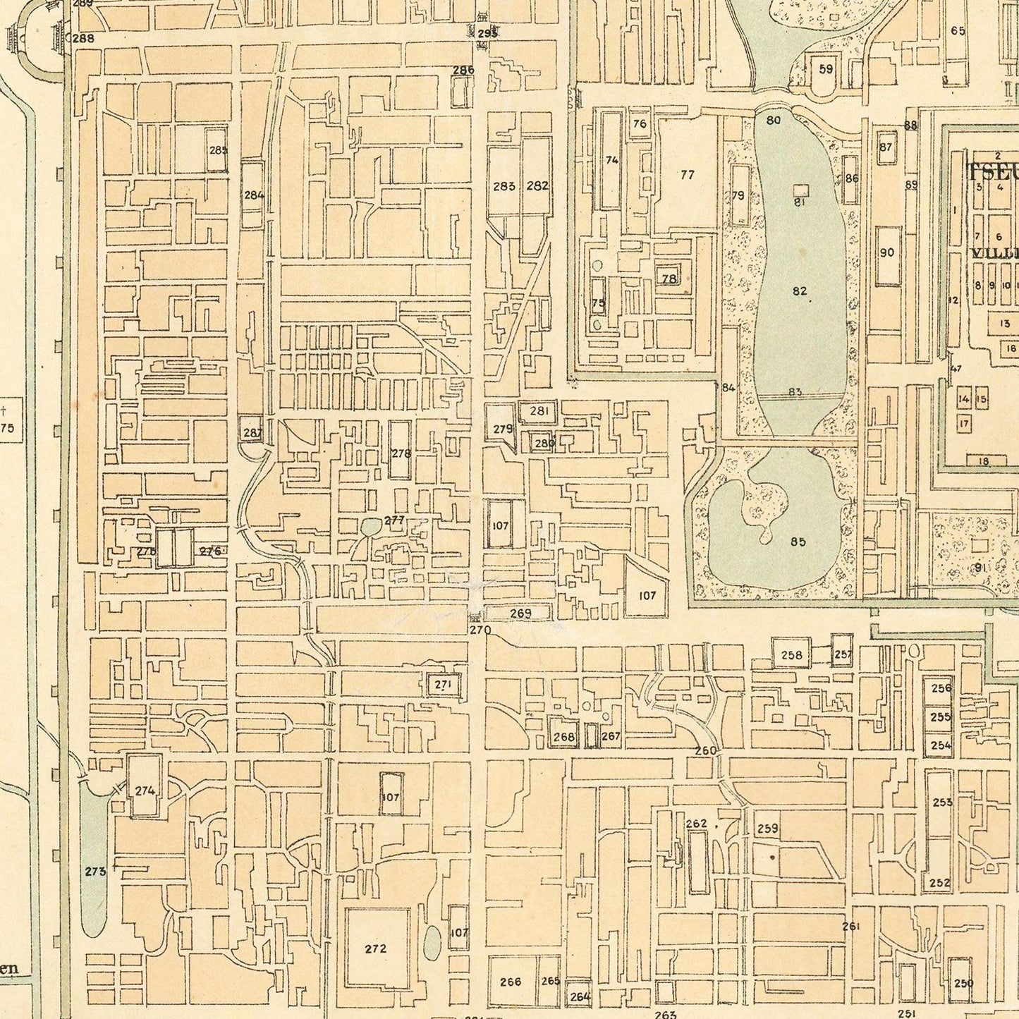 Historischer Stadtplan Peking um 1900