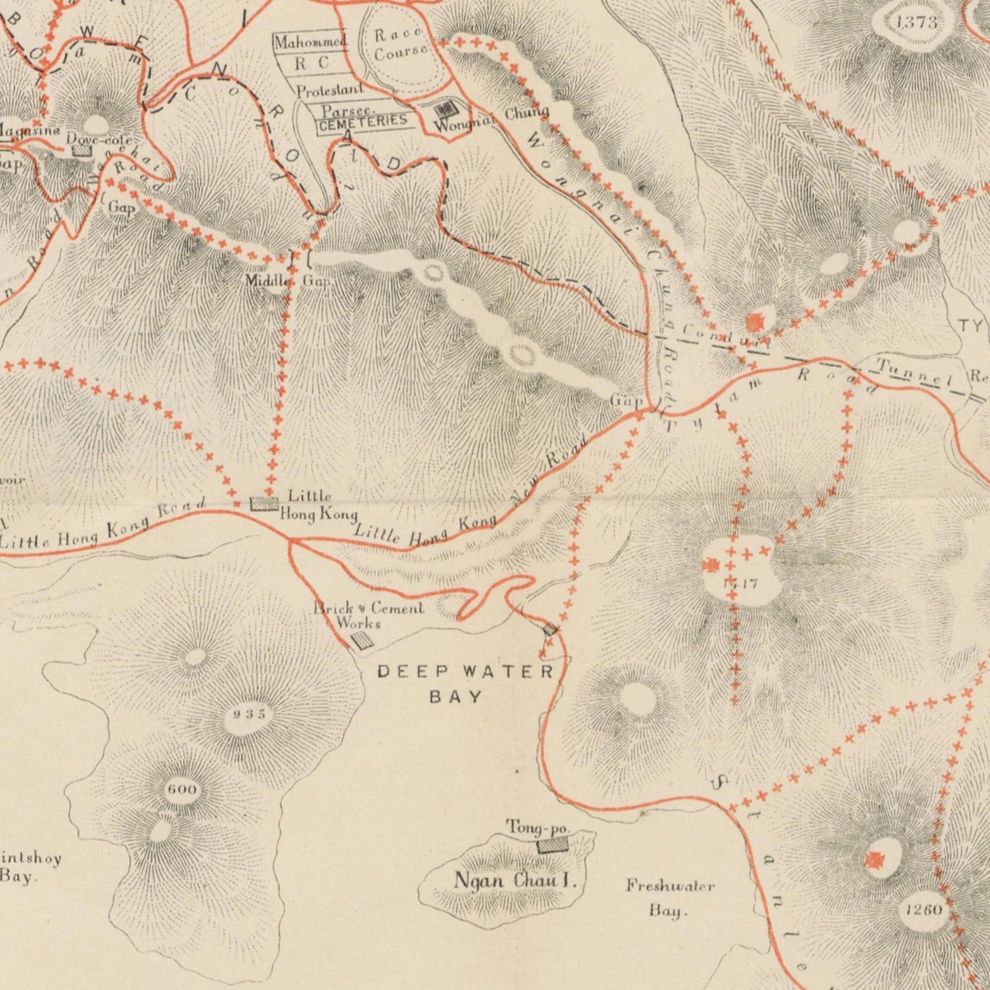 Historischer Stadtplan Hongkong um 1897
