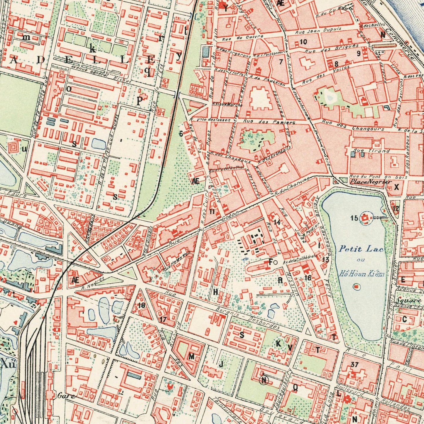 Historischer Stadtplan Hanoi um 1911