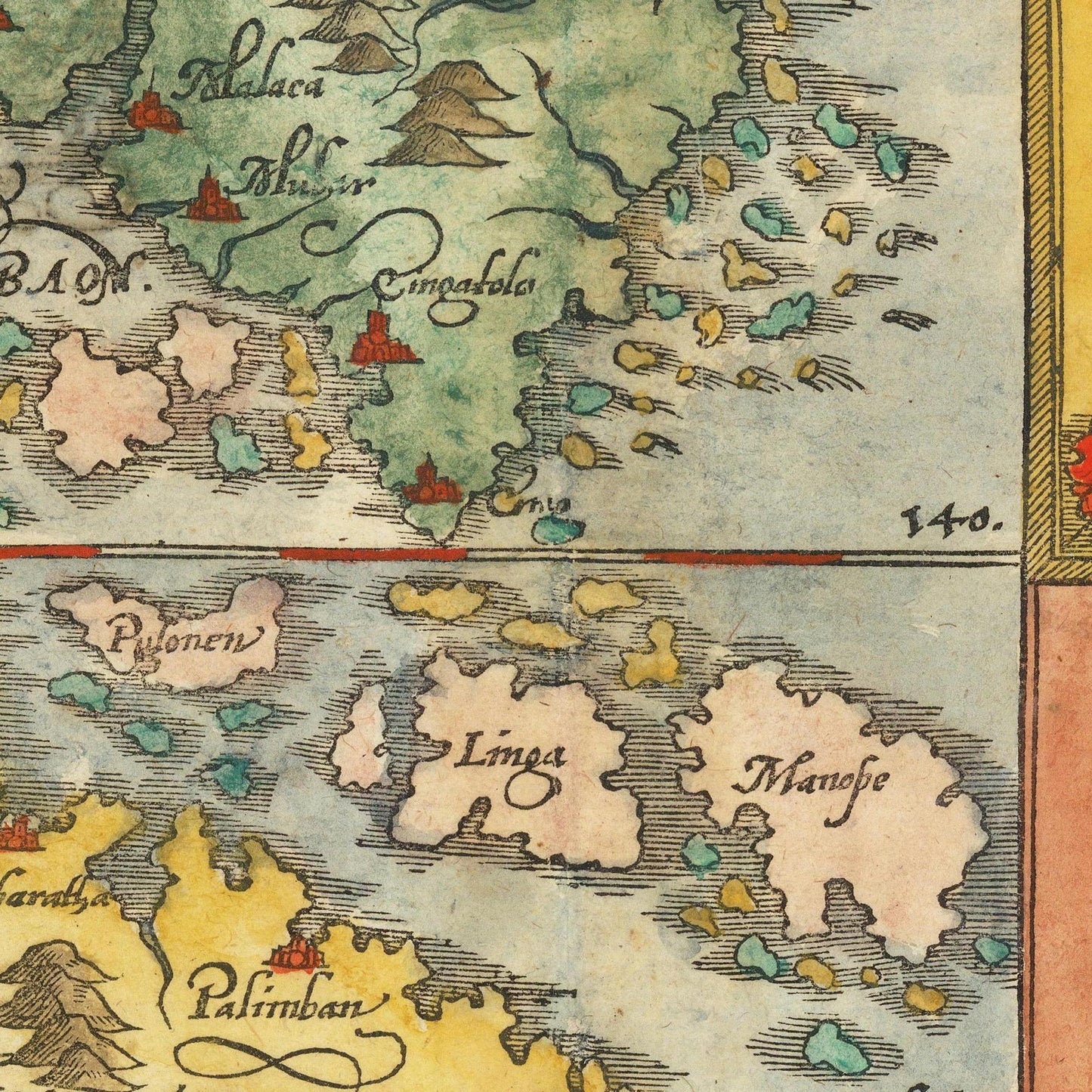 Historische Landkarte Singapur um 1580