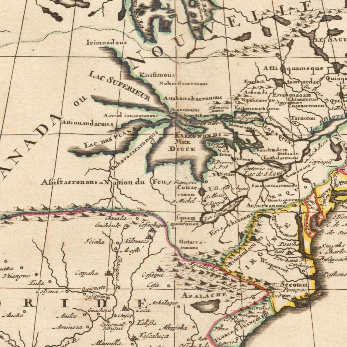 Historische Landkarte Nordamerika um 1694