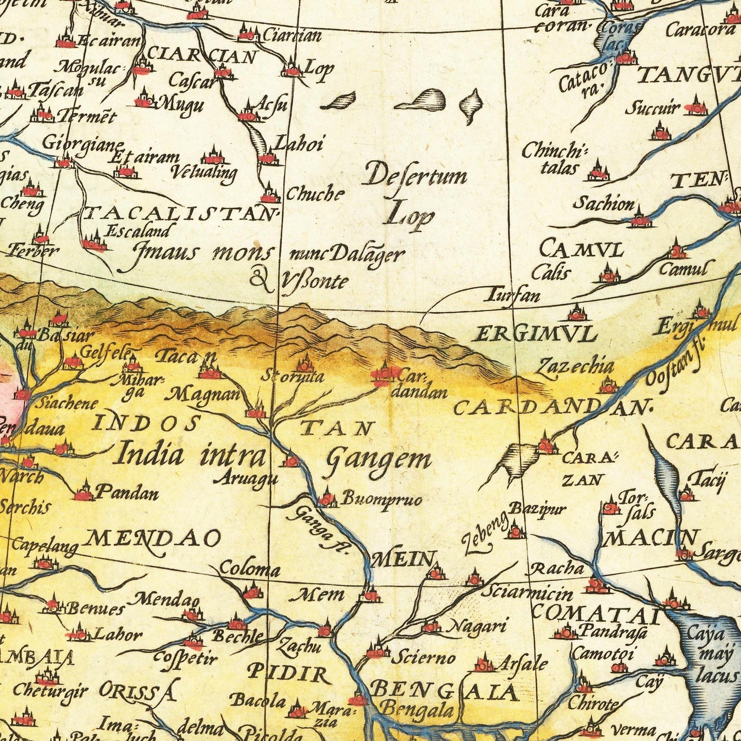 Historische Landkarte Asien um 1570