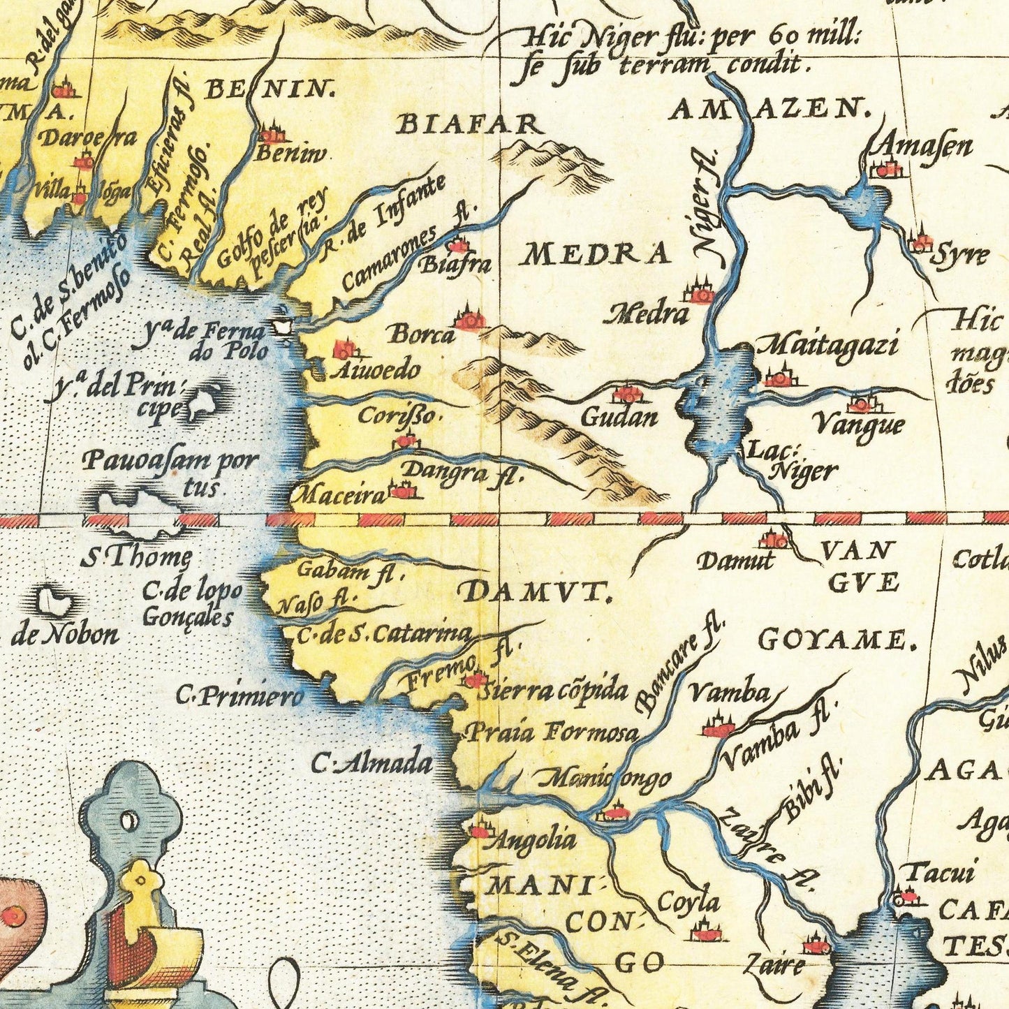 Historische Landkarte Afrika um 1570