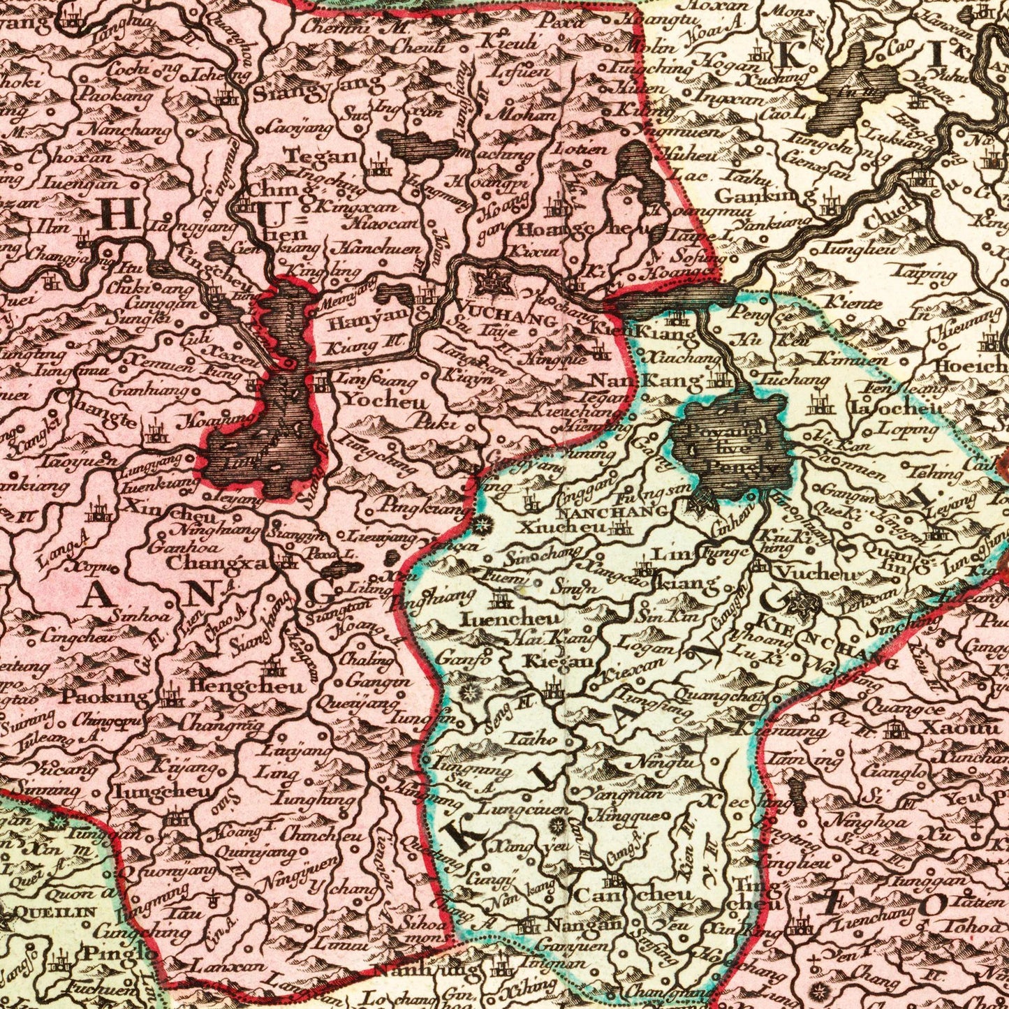Historische Landkarte China um 1740