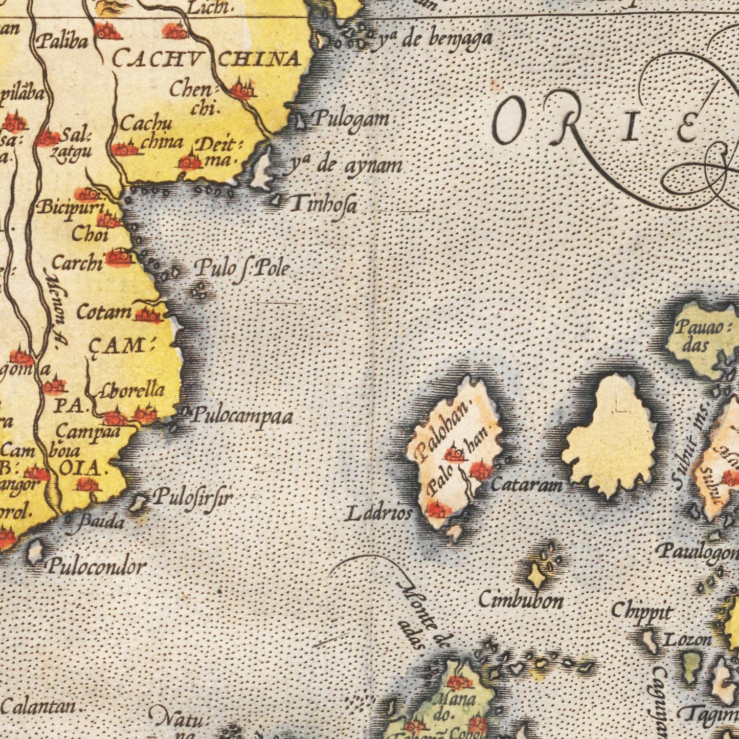 Historische Landkarte Südostasien um 1609