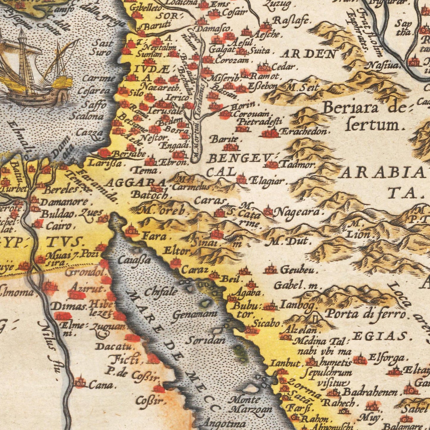 Historische Landkarte Naher Osten um 1609