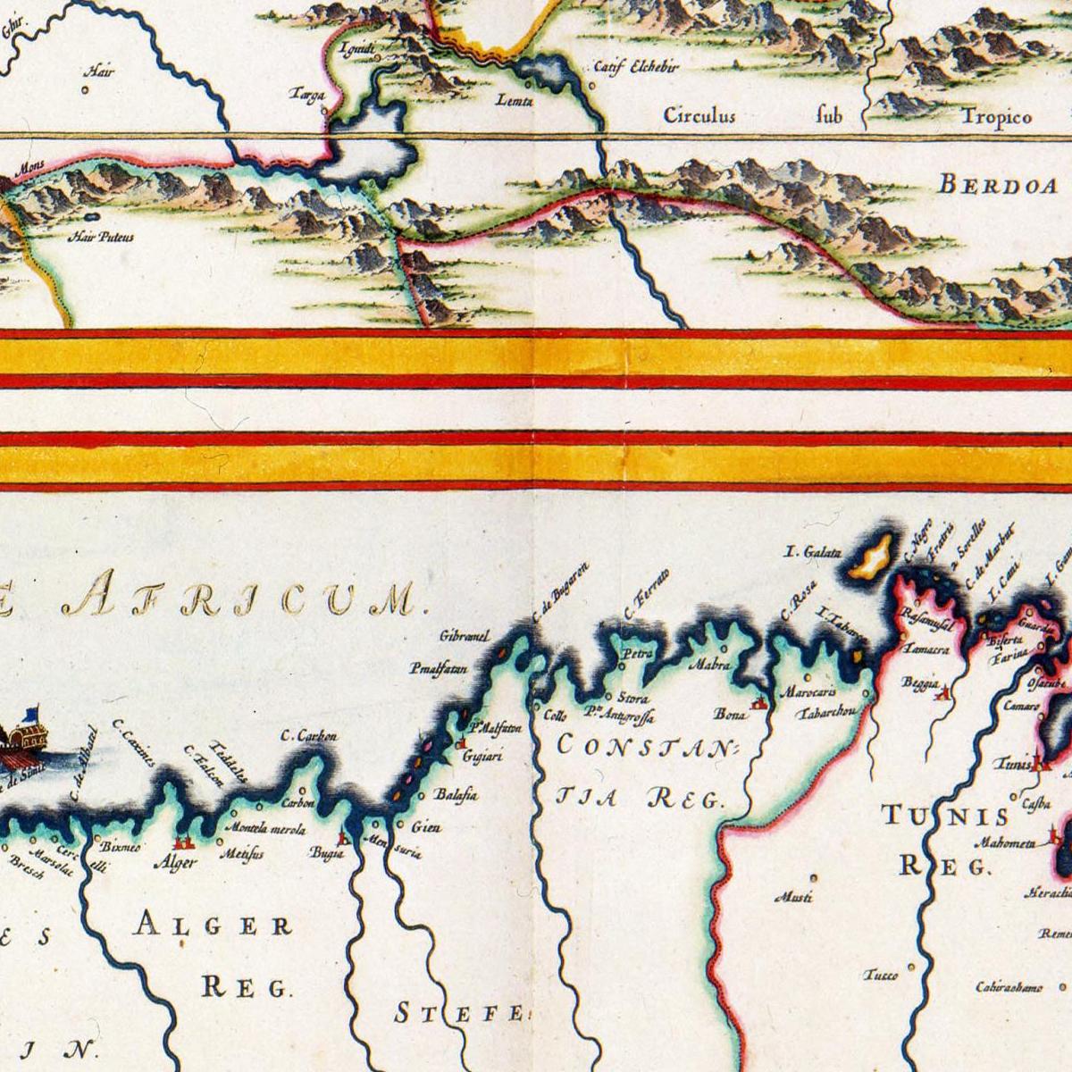 Historische Landkarte Maghreb um 1690