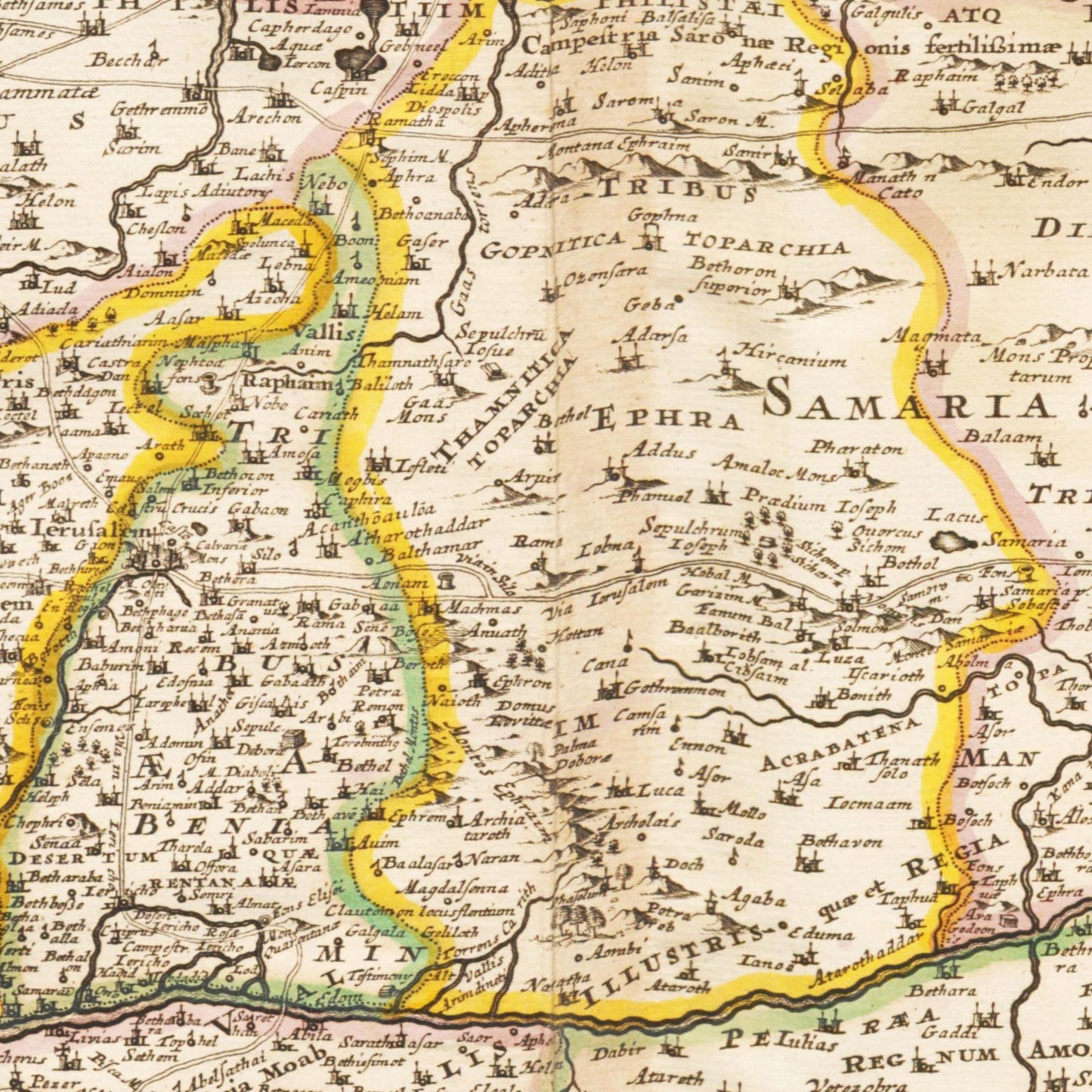 Historische Landkarte Heiliges Land um 1694