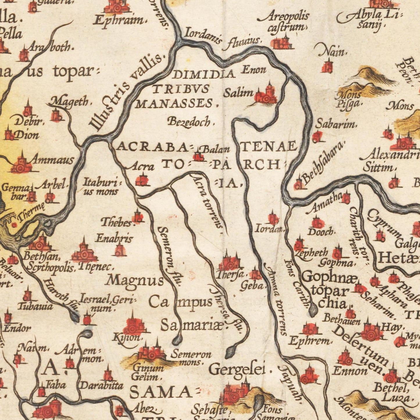 Historische Landkarte Heiliges Land um 1609