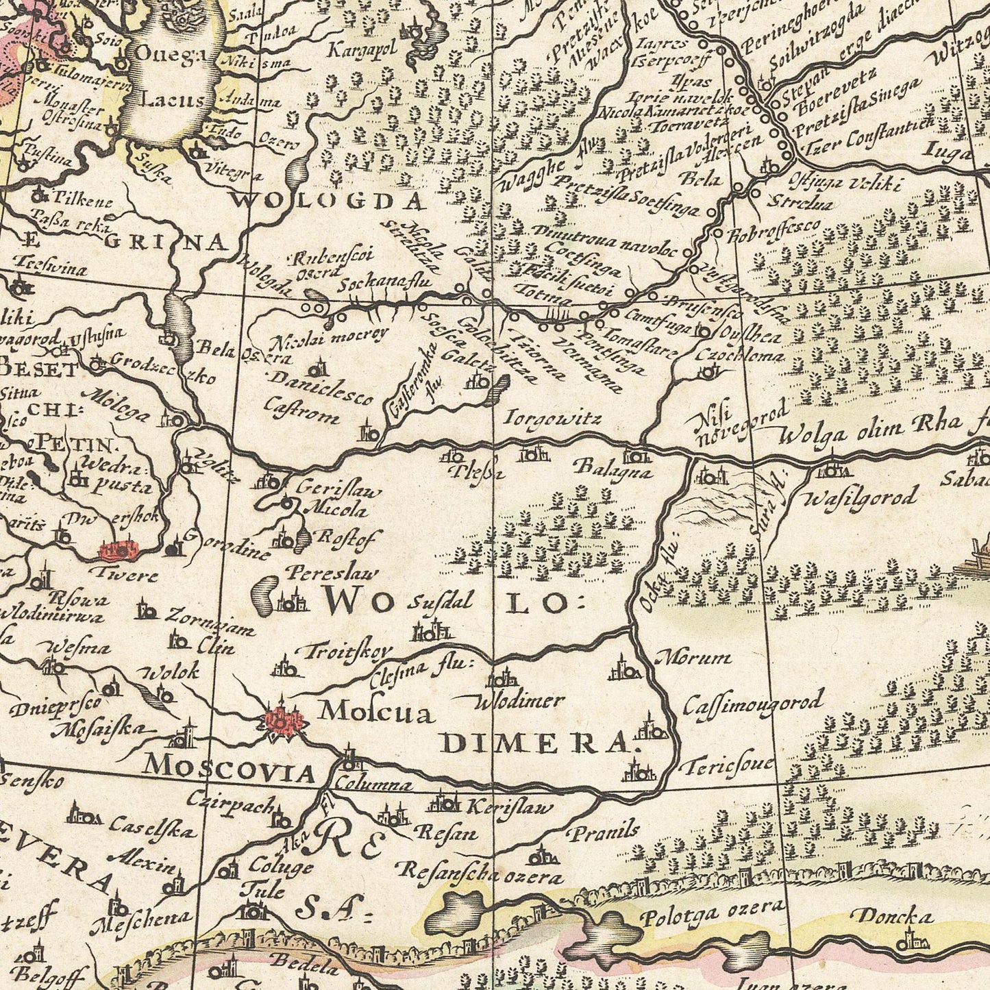 Historische Landkarte Russland um 1651