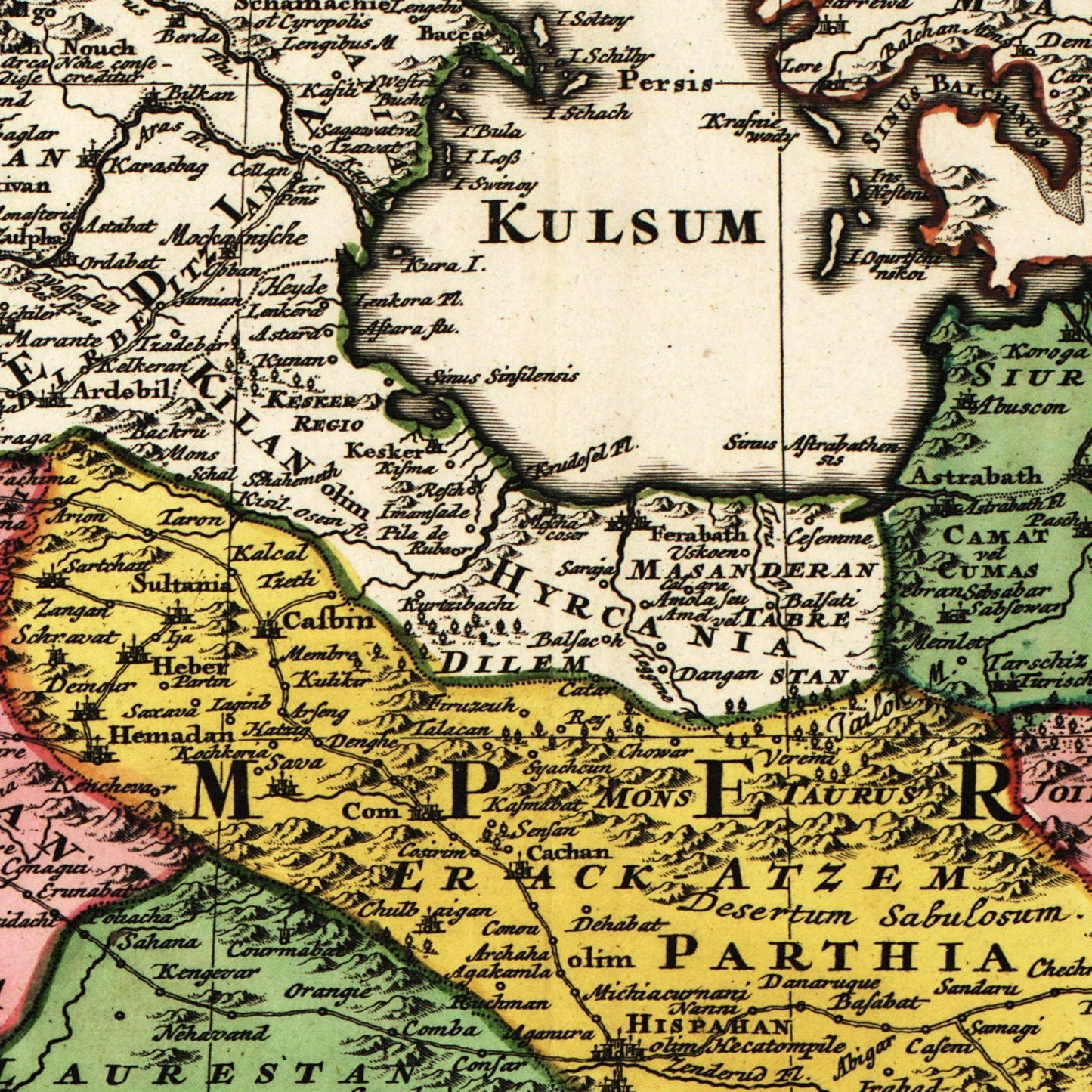 Historische Landkarte Persien um 1750