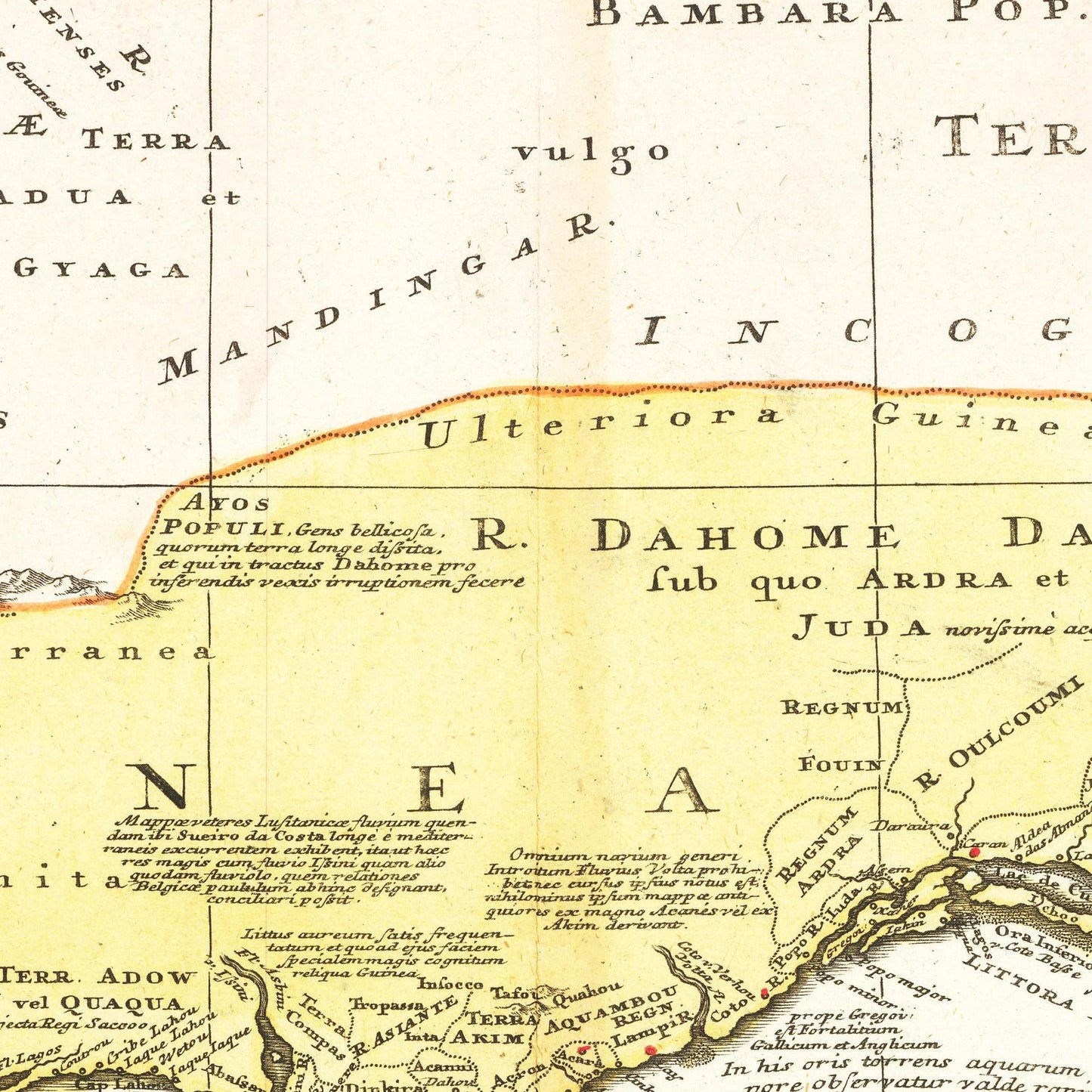 Historische Landkarte Westafrika um 1743