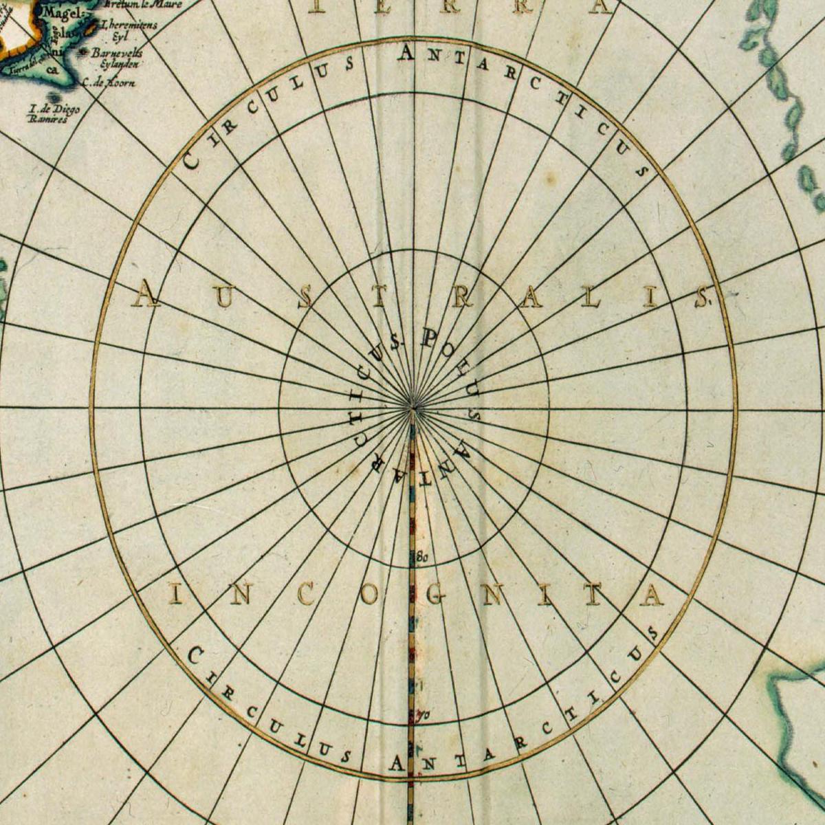 Historische Landkarte Antarktis um 1690