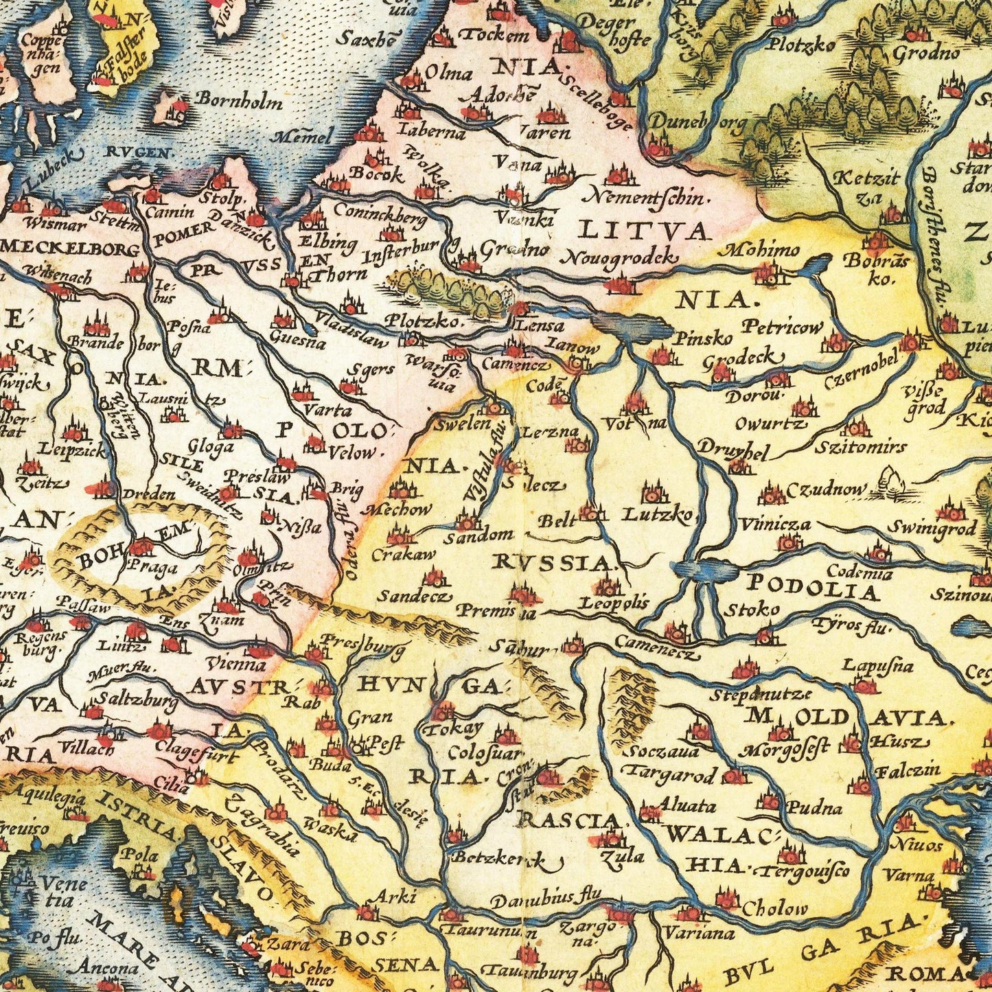 Historische Europakarte um 1570