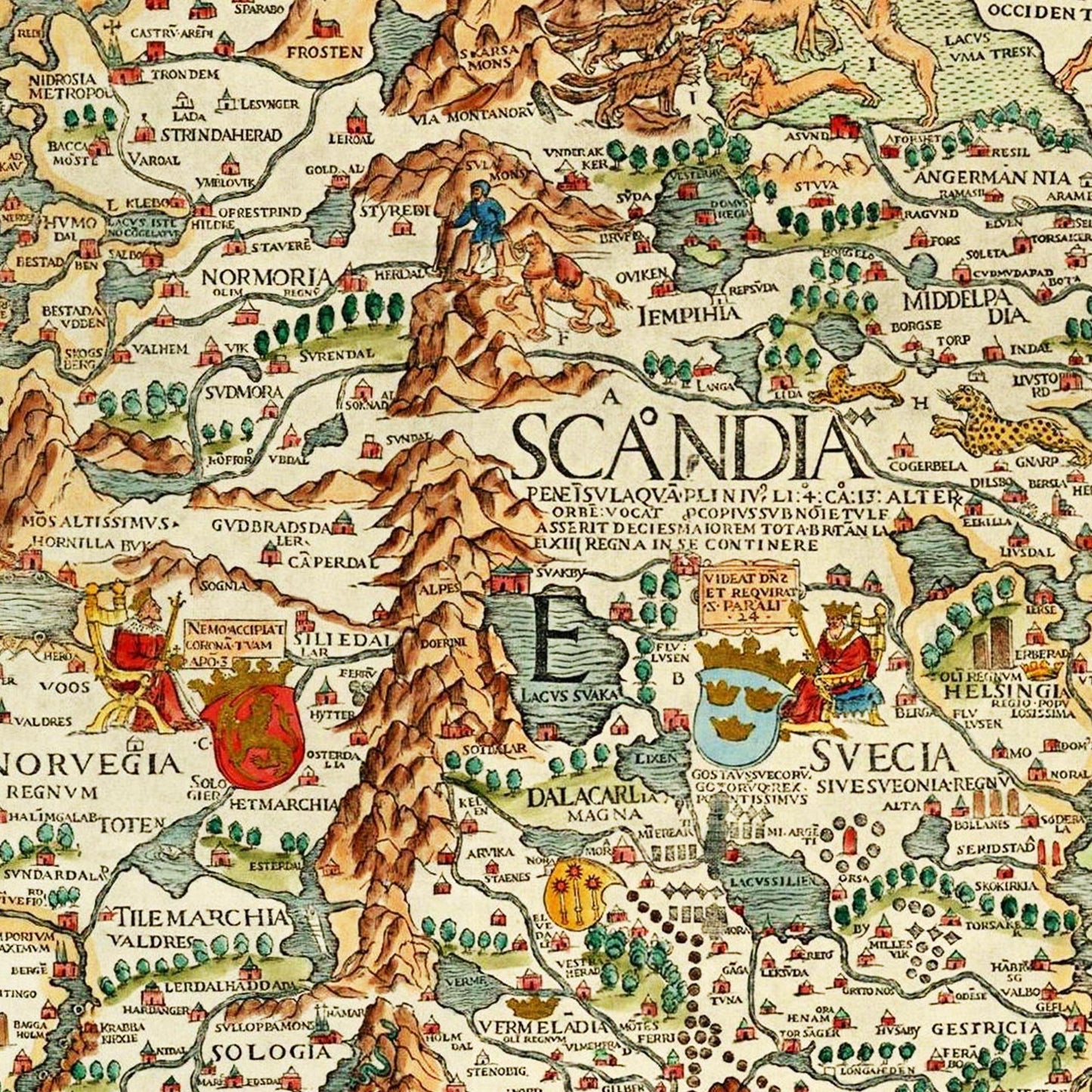 Historische Landkarte Nordeuropa um 1539