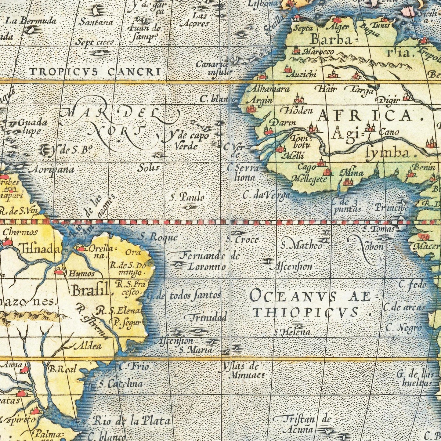 Historische Weltkarte um 1570