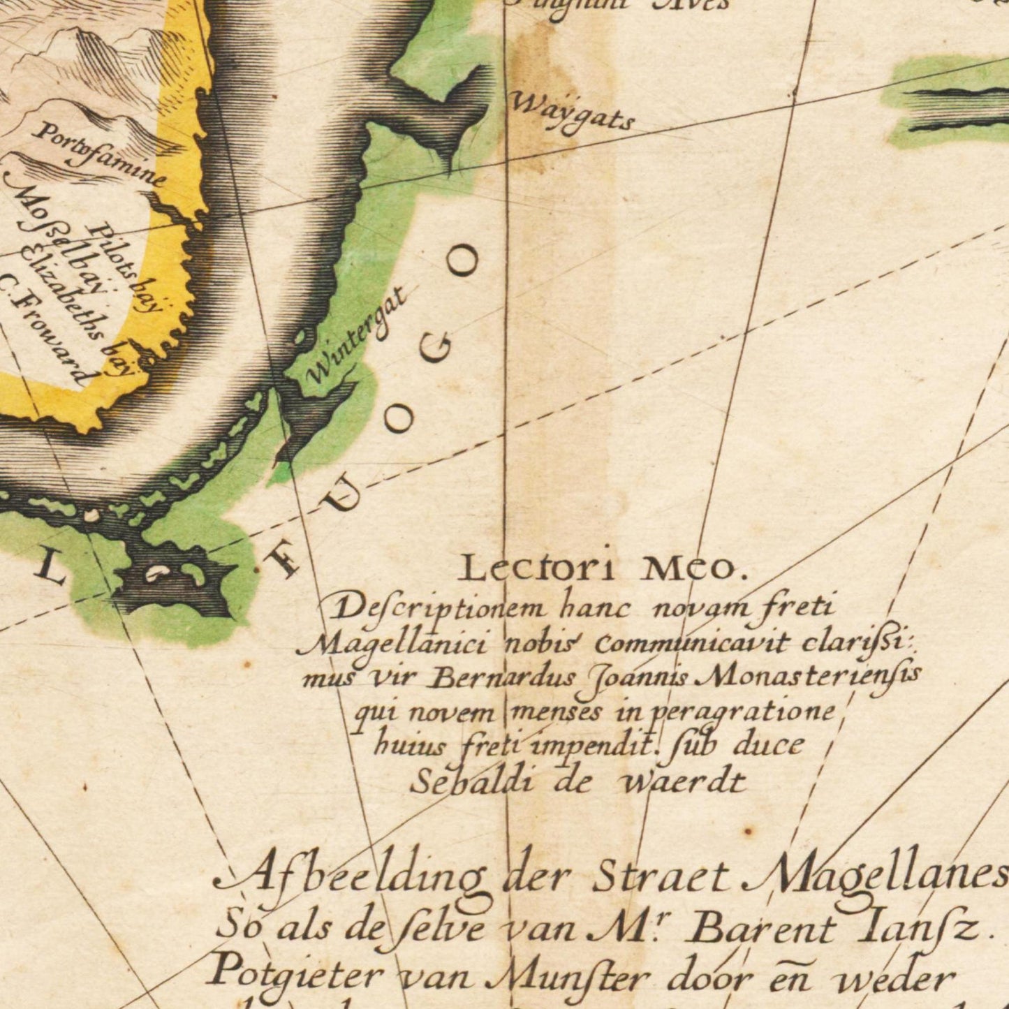 Historische Landkarte Kap Hoorn um 1635