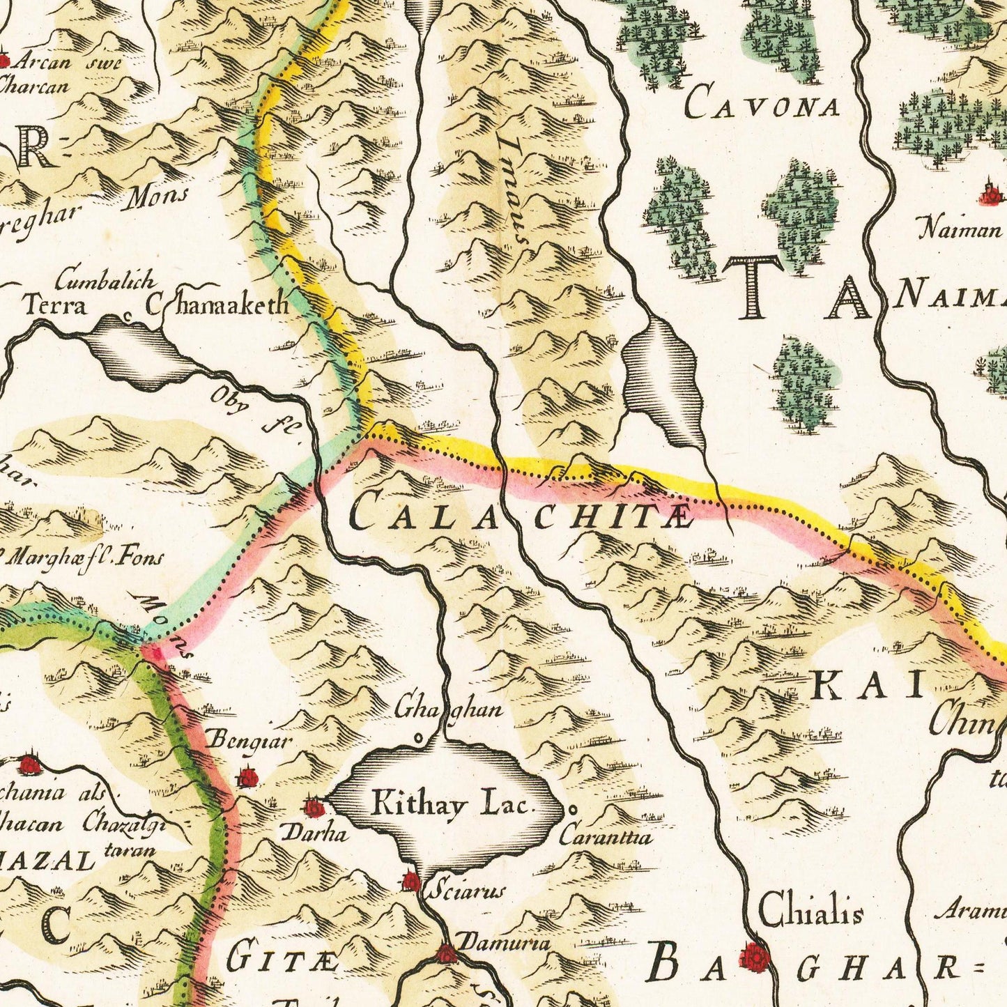 Historische Landkarte Tartarien um 1654