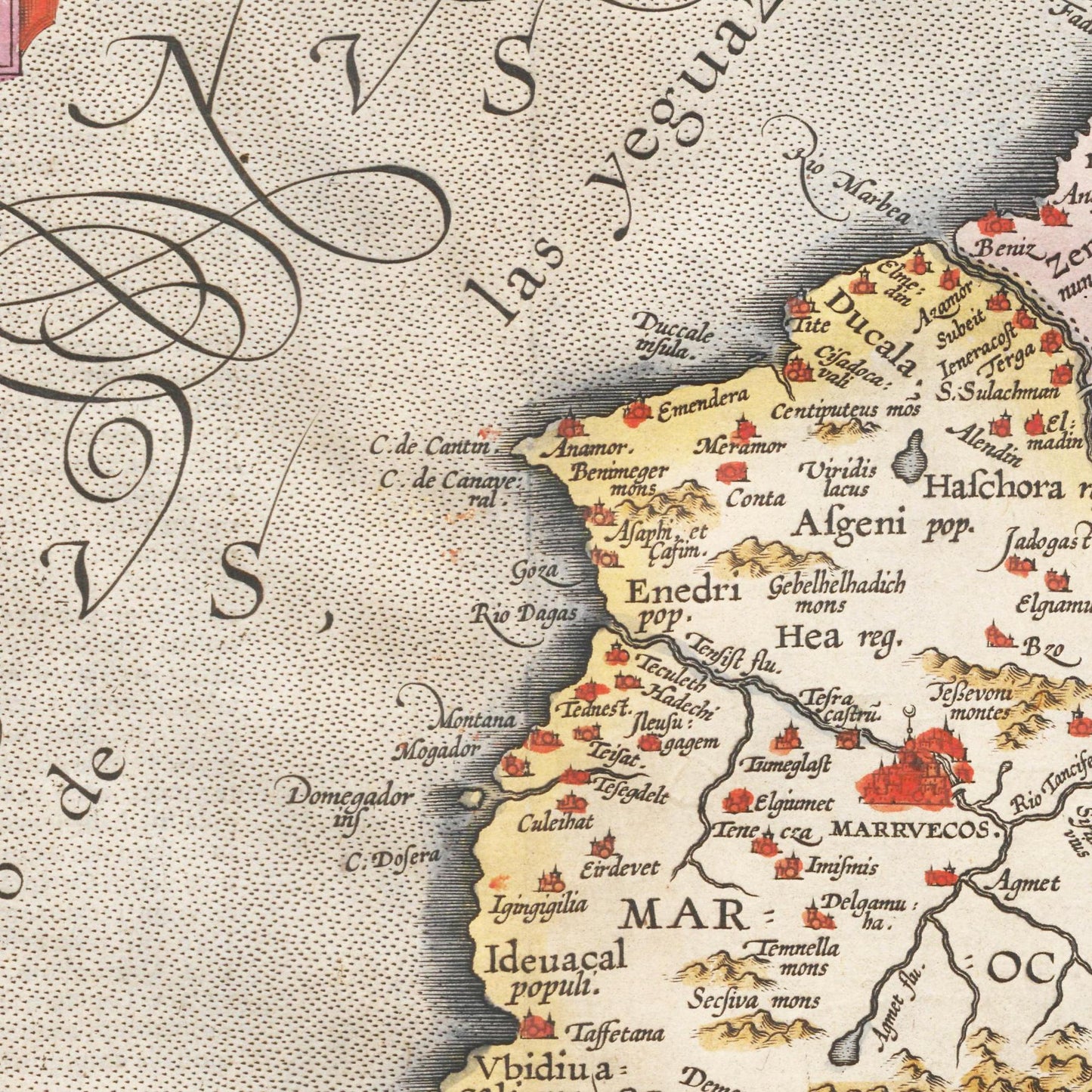 Historische Landkarte Marokko um 1609