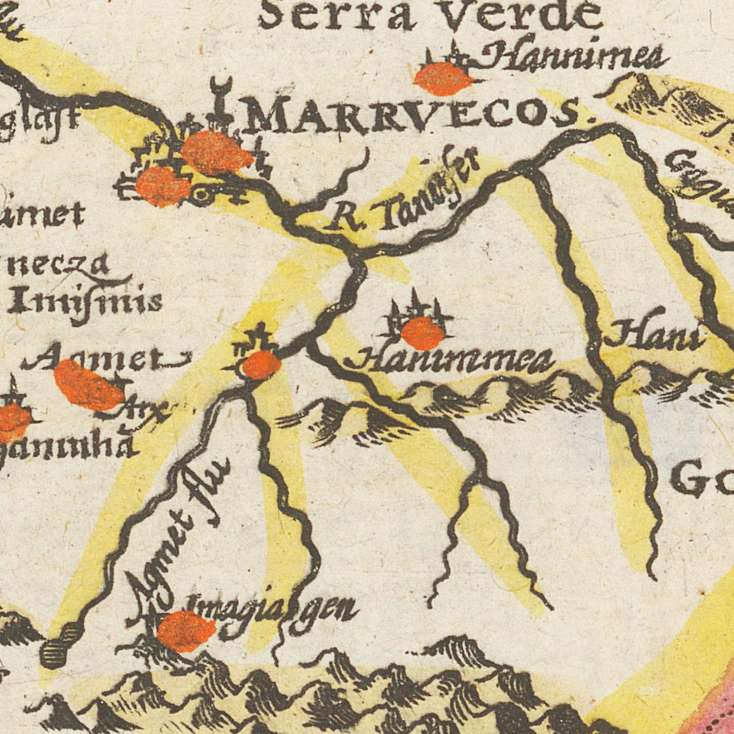 Historische Landkarte Marrakesch um 1609