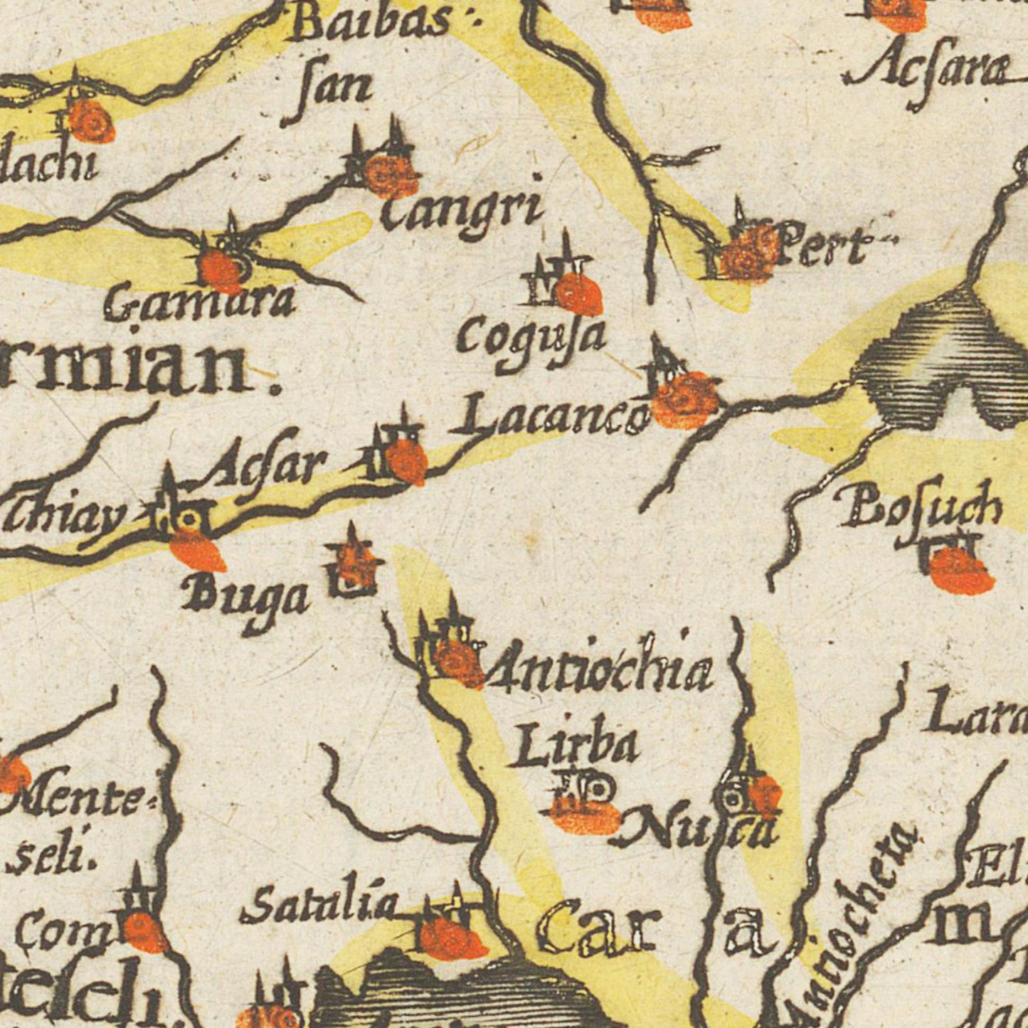 Historische Landkarte Türkei um 1609