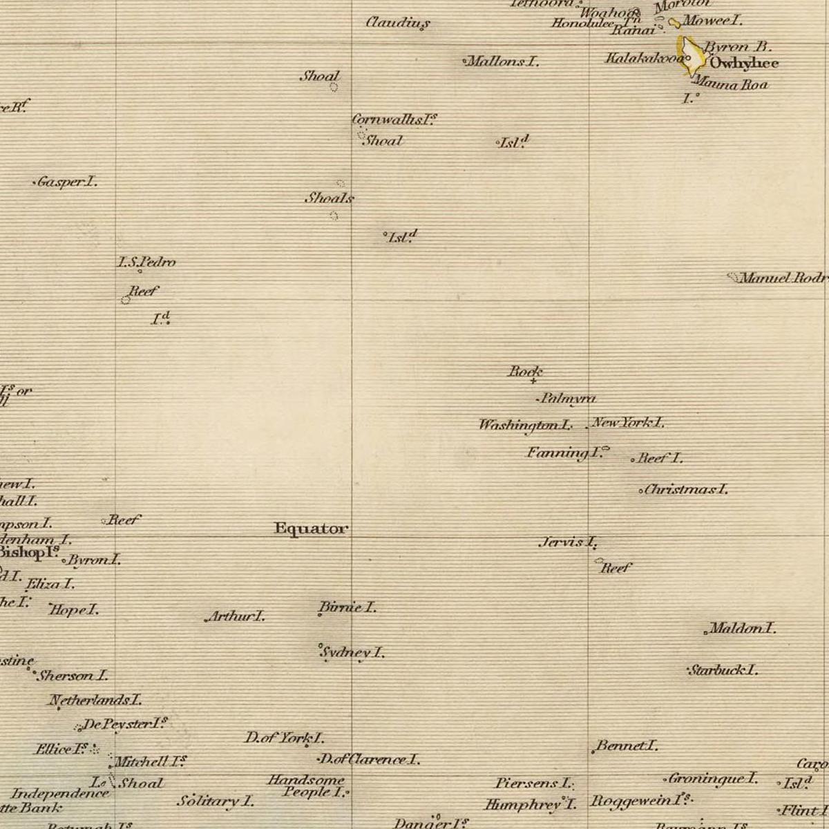 Historische Landkarte Polynesien um 1850