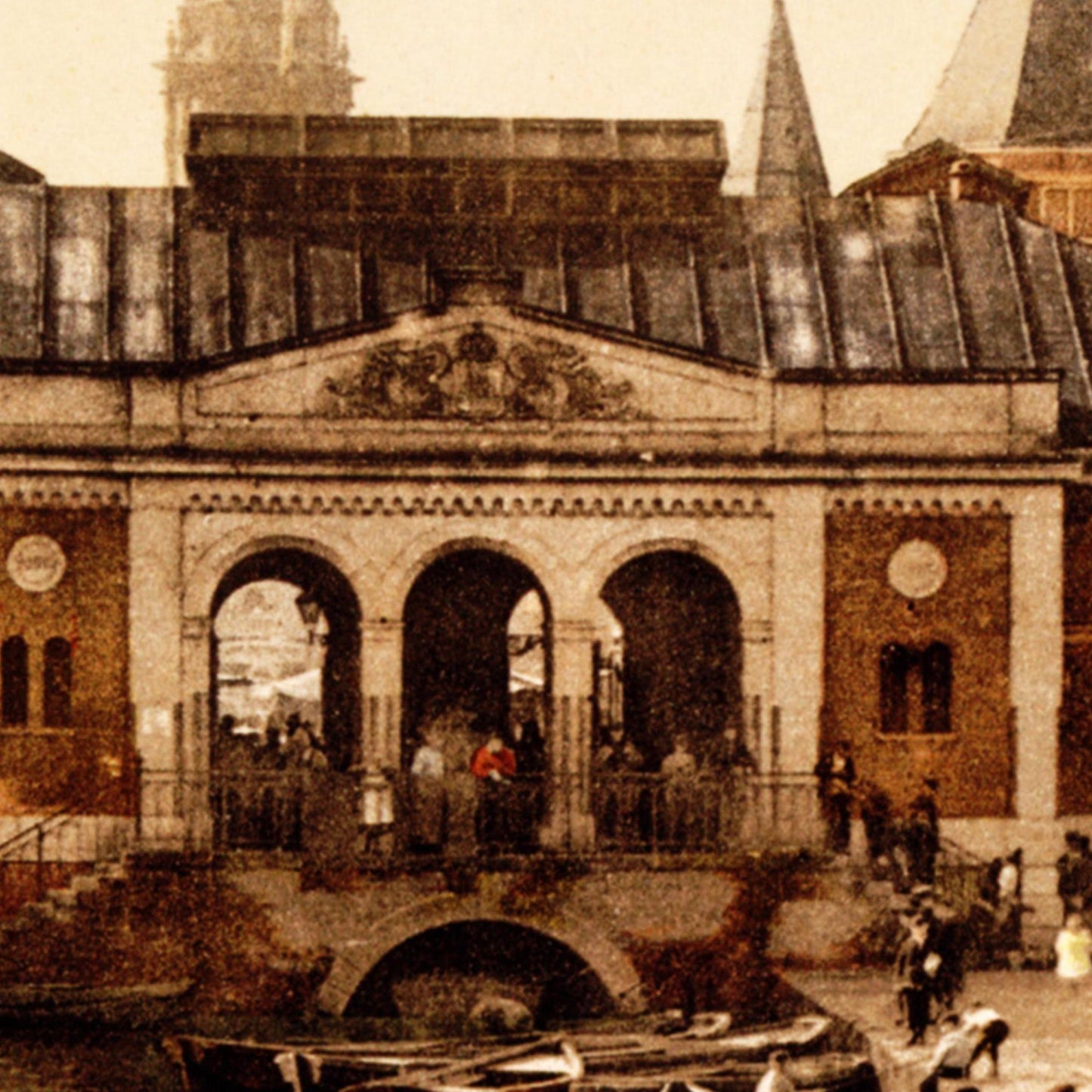 Historische Ansicht Amsterdam Fischmarkt um 1895