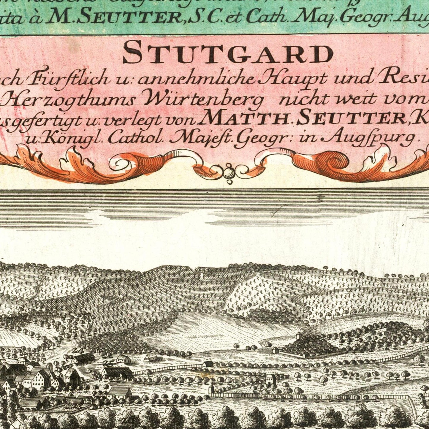 Historische Stadtansicht Stuttgart um 1750