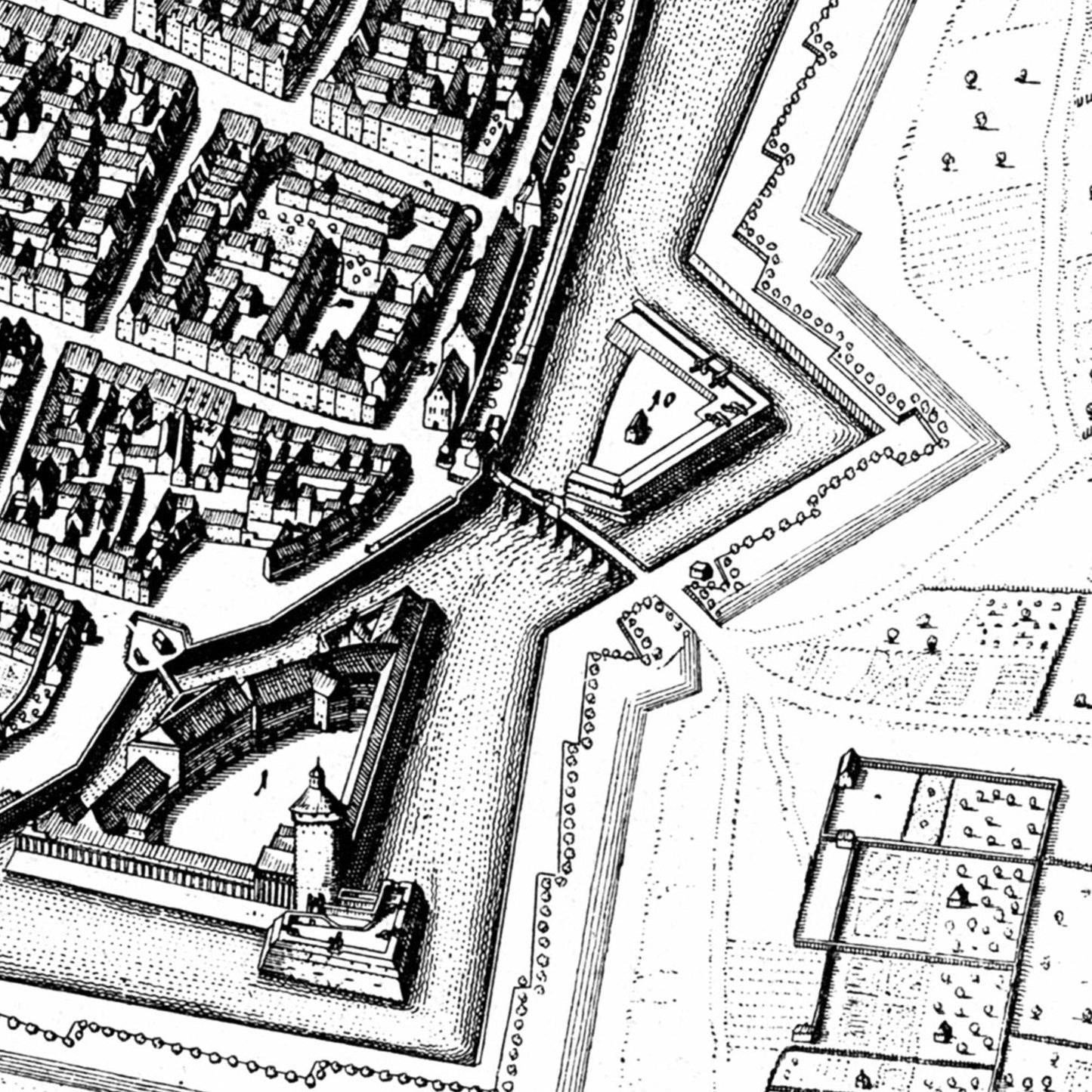 Historischer Stadtplan Leipzig um 1650