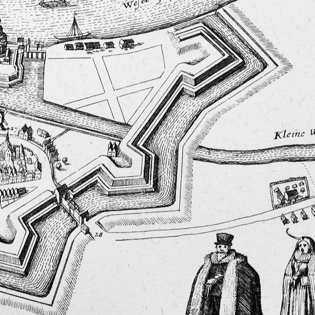 Historischer Stadtplan Bremen um 1650