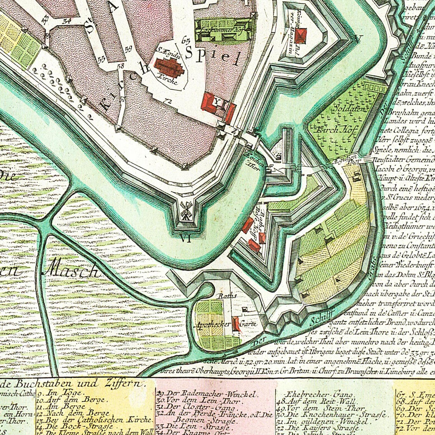 Historischer Stadtplan Hannover um 1735