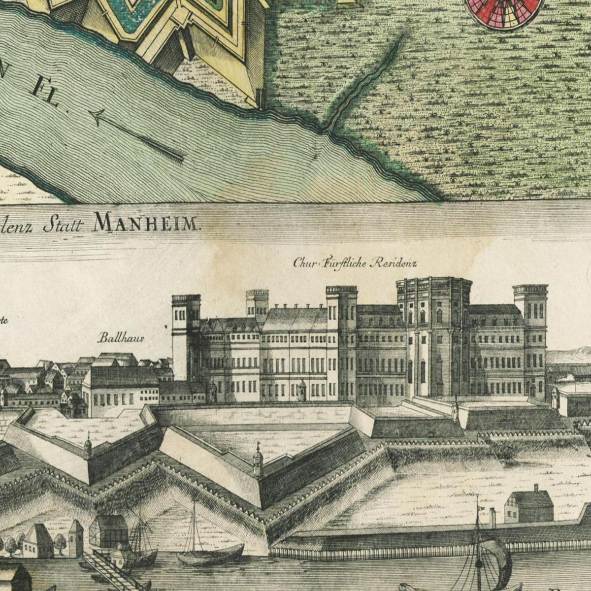 Historischer Stadtplan Mannheim um 1730