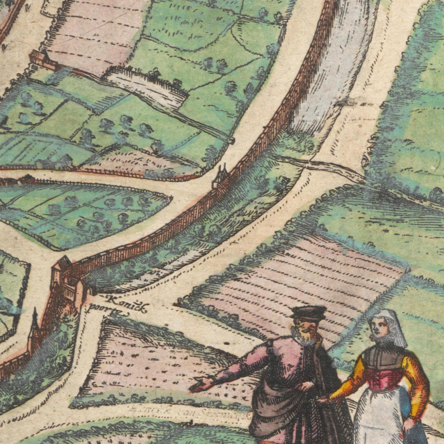 Historischer Stadtplan Aachen um 1570