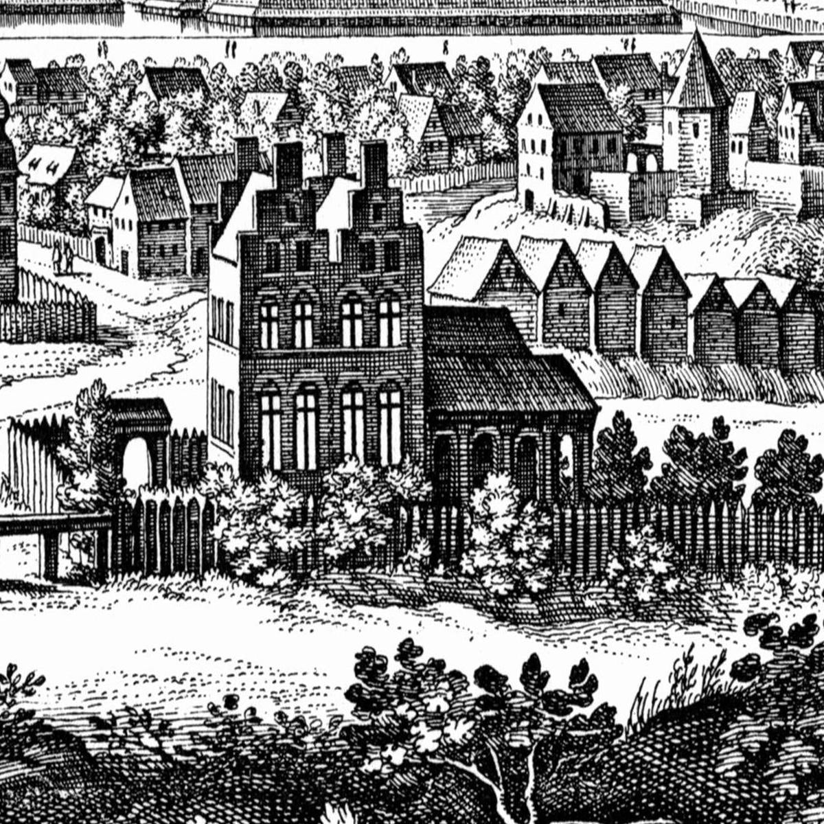 Historische Stadtansicht Lübeck um 1641