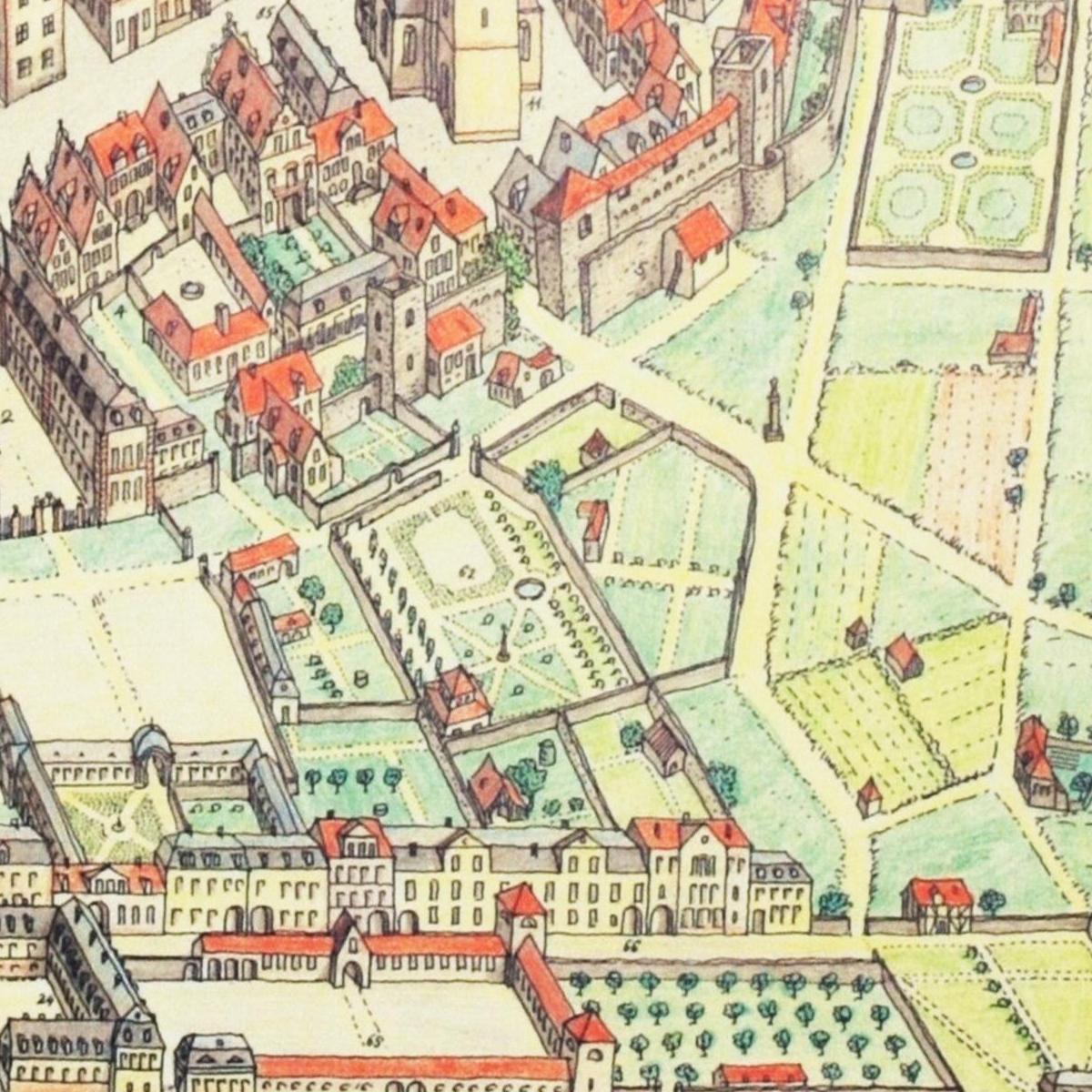 Historische Stadtansicht Darmstadt um 1799