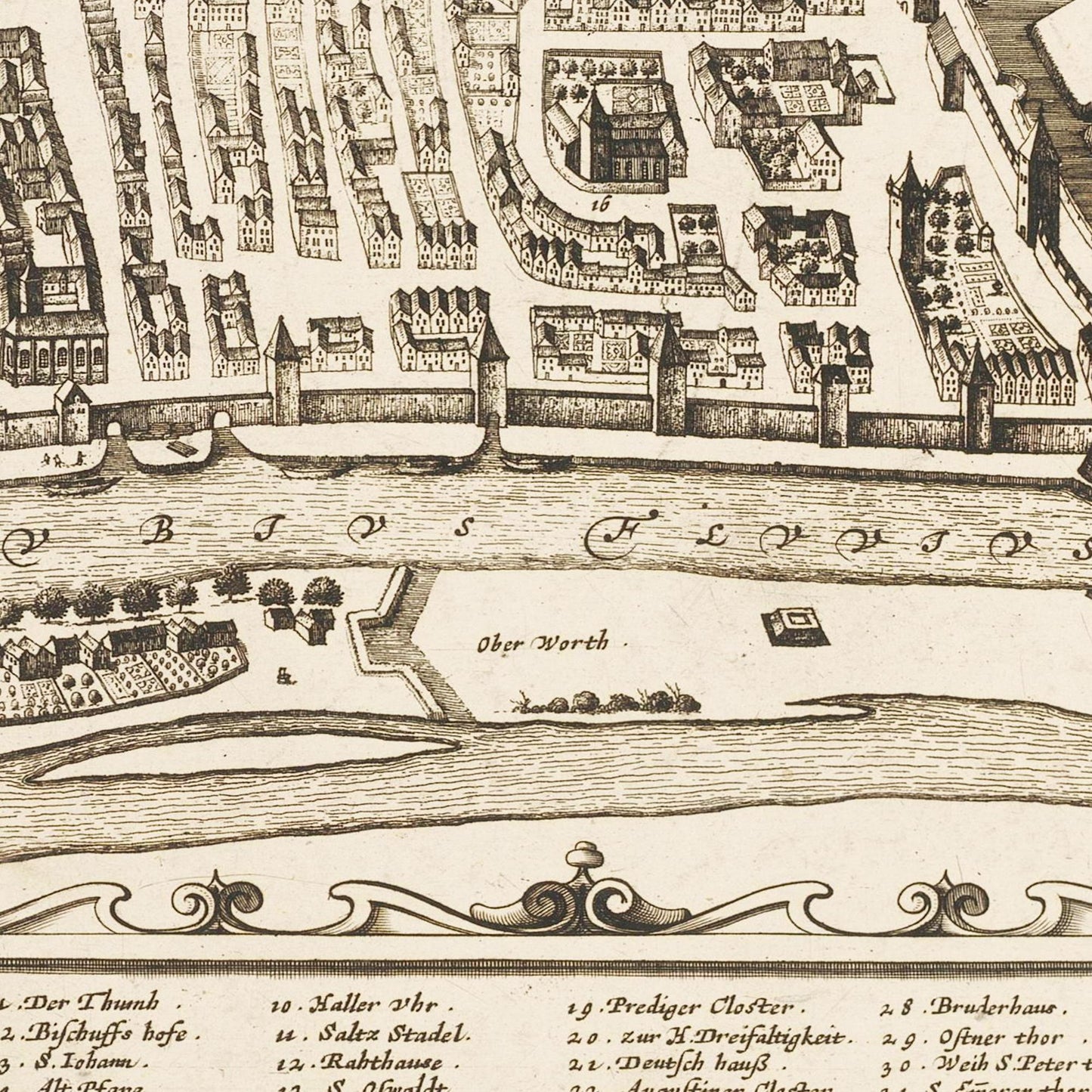 Historische Stadtansicht Regensburg um 1700