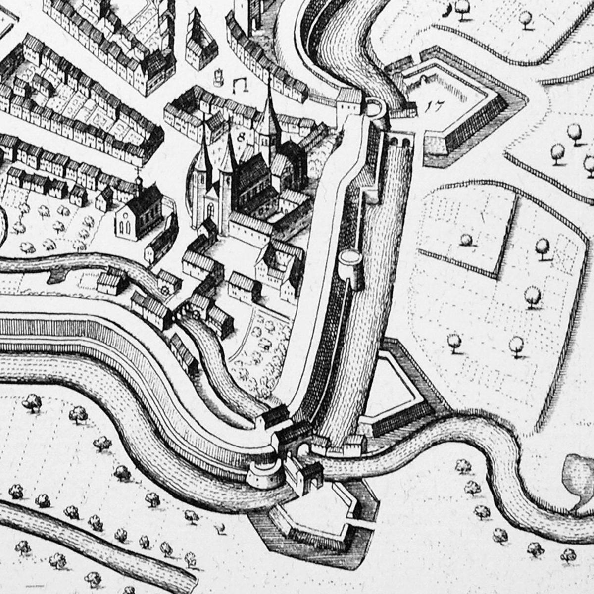 Historische Stadtansicht Hildesheim um 1650
