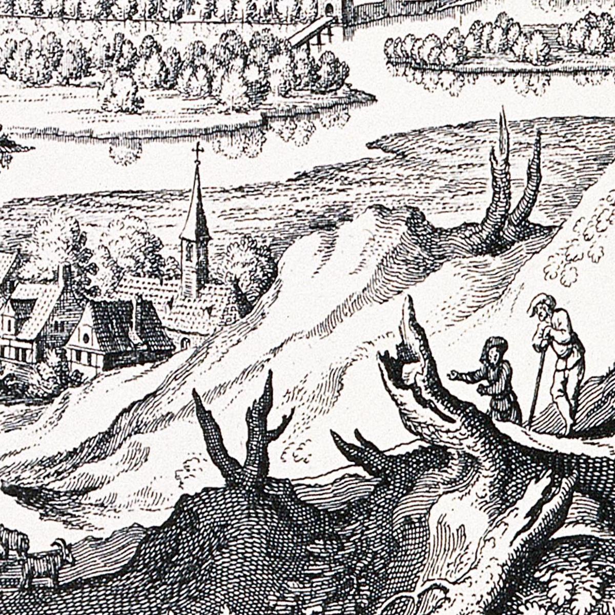 Historische Stadtansicht Marburg um 1646